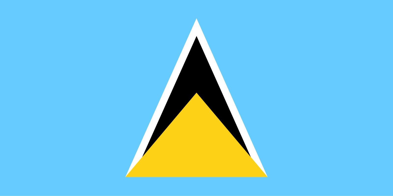 1600x800 Flag of Saint Lucia. Meaning, Colors & History