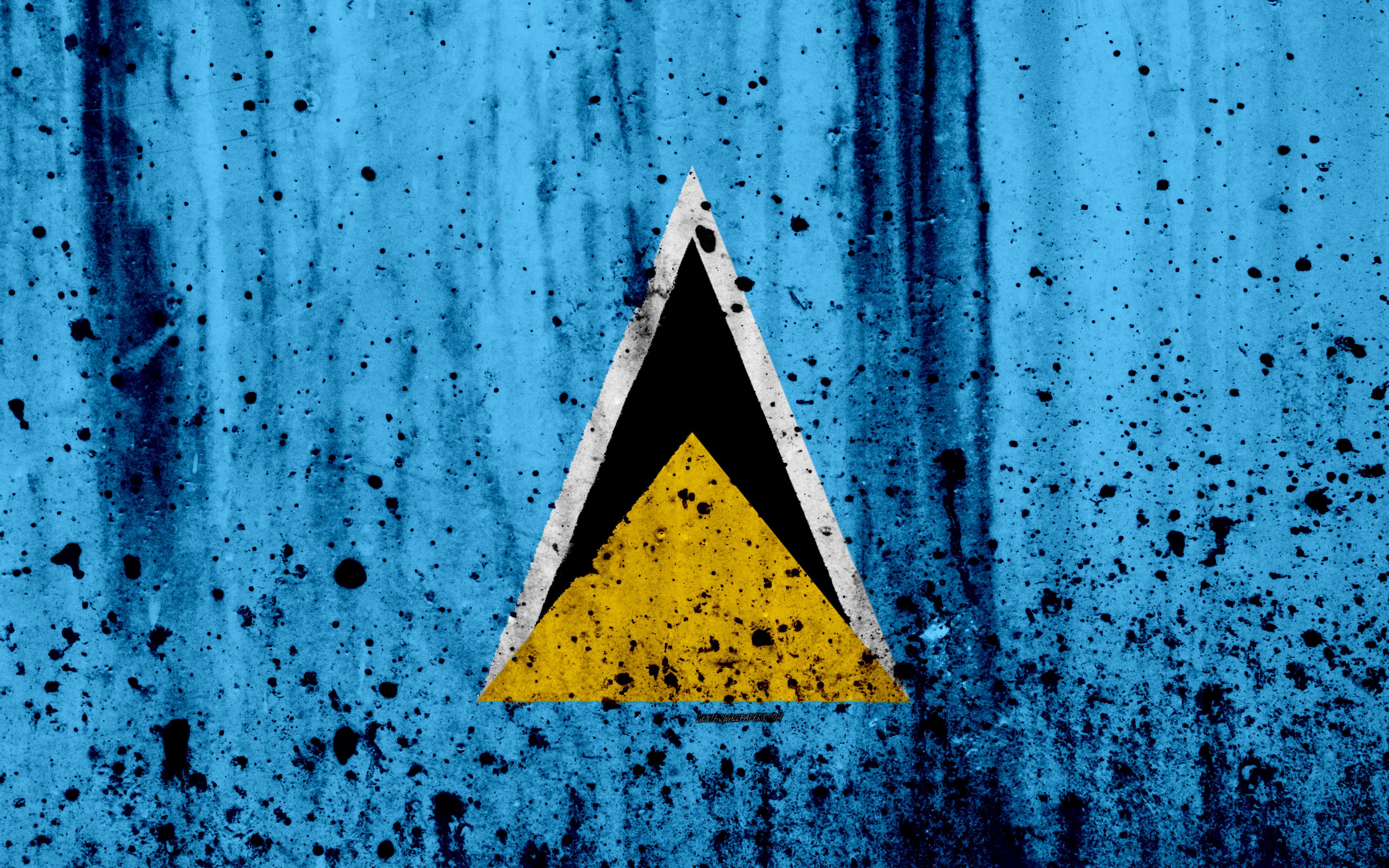 3840x2400 Saint Lucia Flag Wallpaper