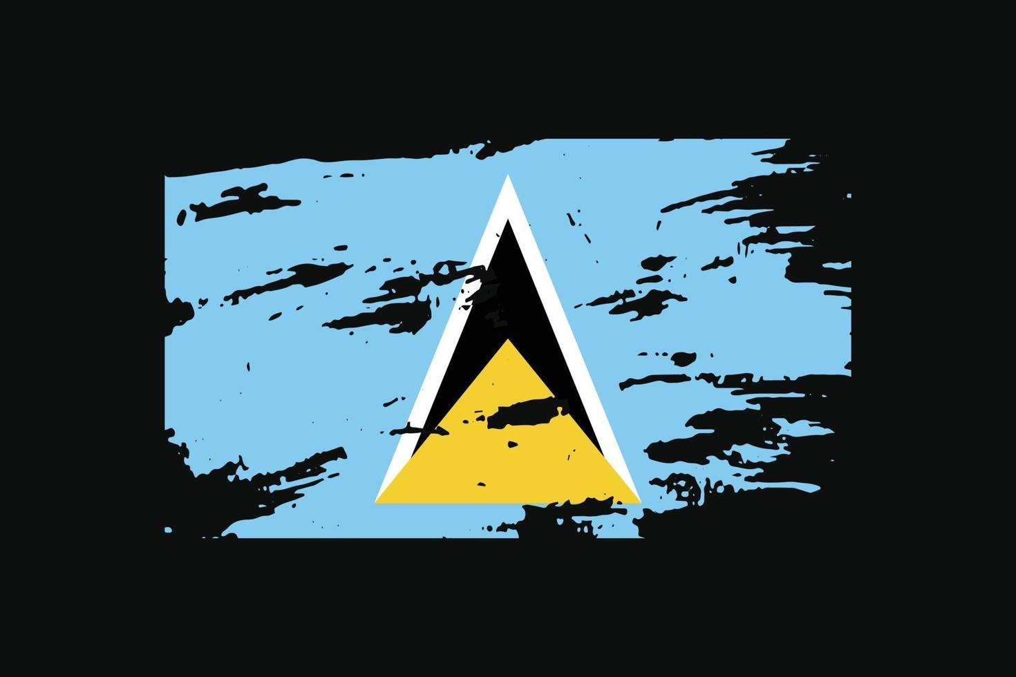 1470x980 Grunge Style Flag of the Saint Lucia. Vector illustration