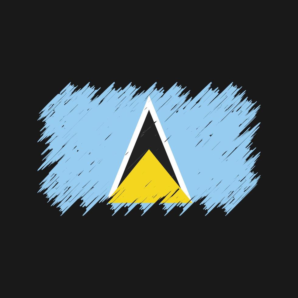 980x980 Saint Lucia Flag Brush Vector. National Flag