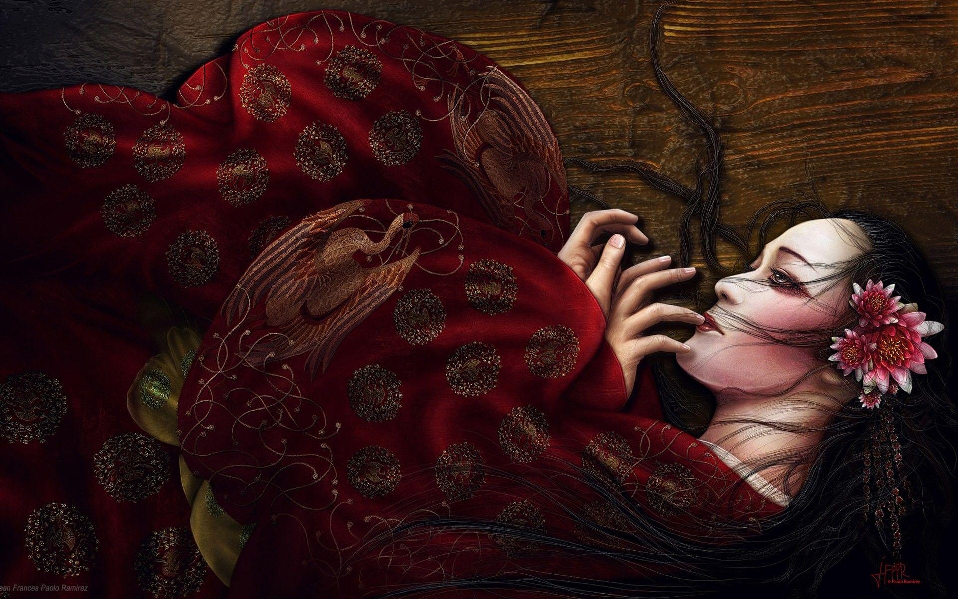 1920x1200 Geisha HD Wallpaper Background Background