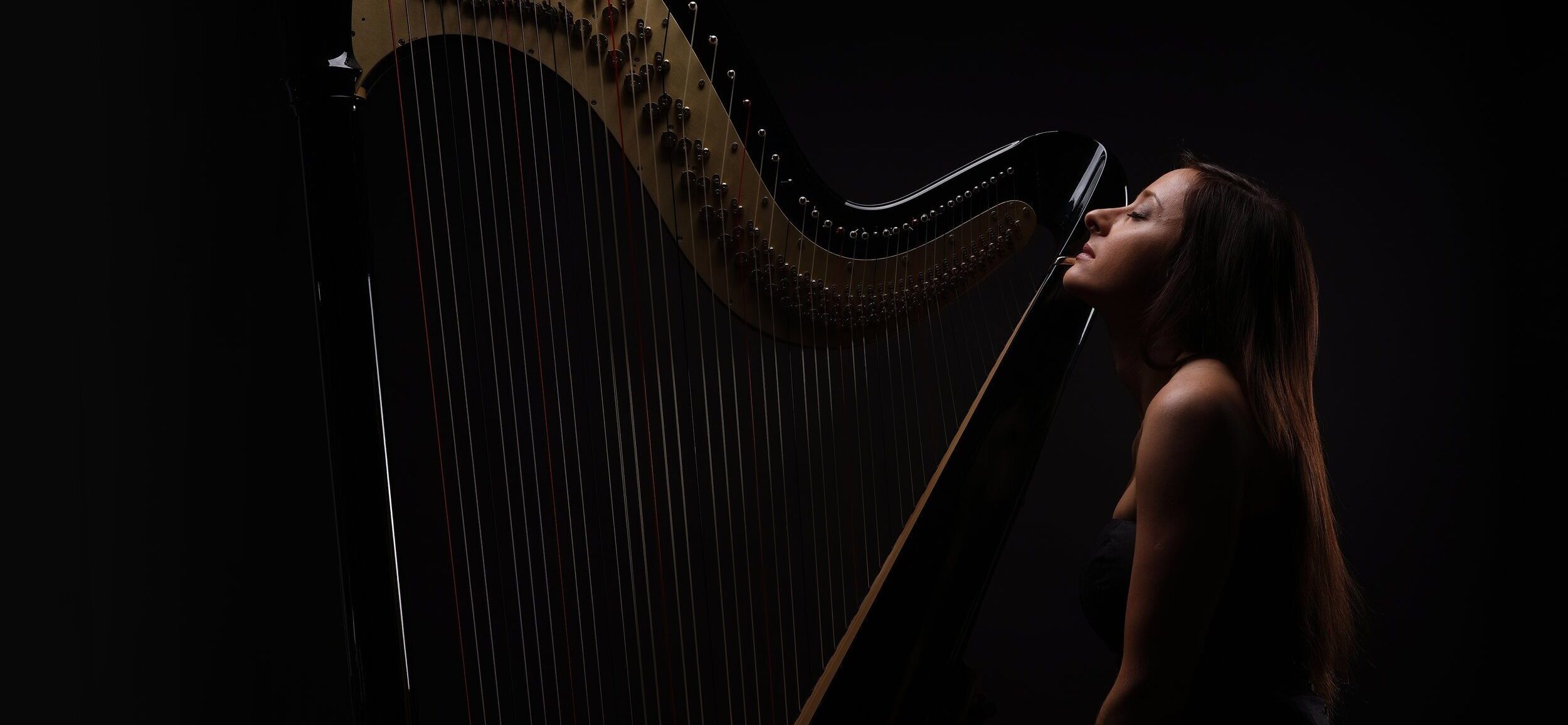2500x1156 Seana: Enchanting Harpist To Hire From Mighty Fine Events