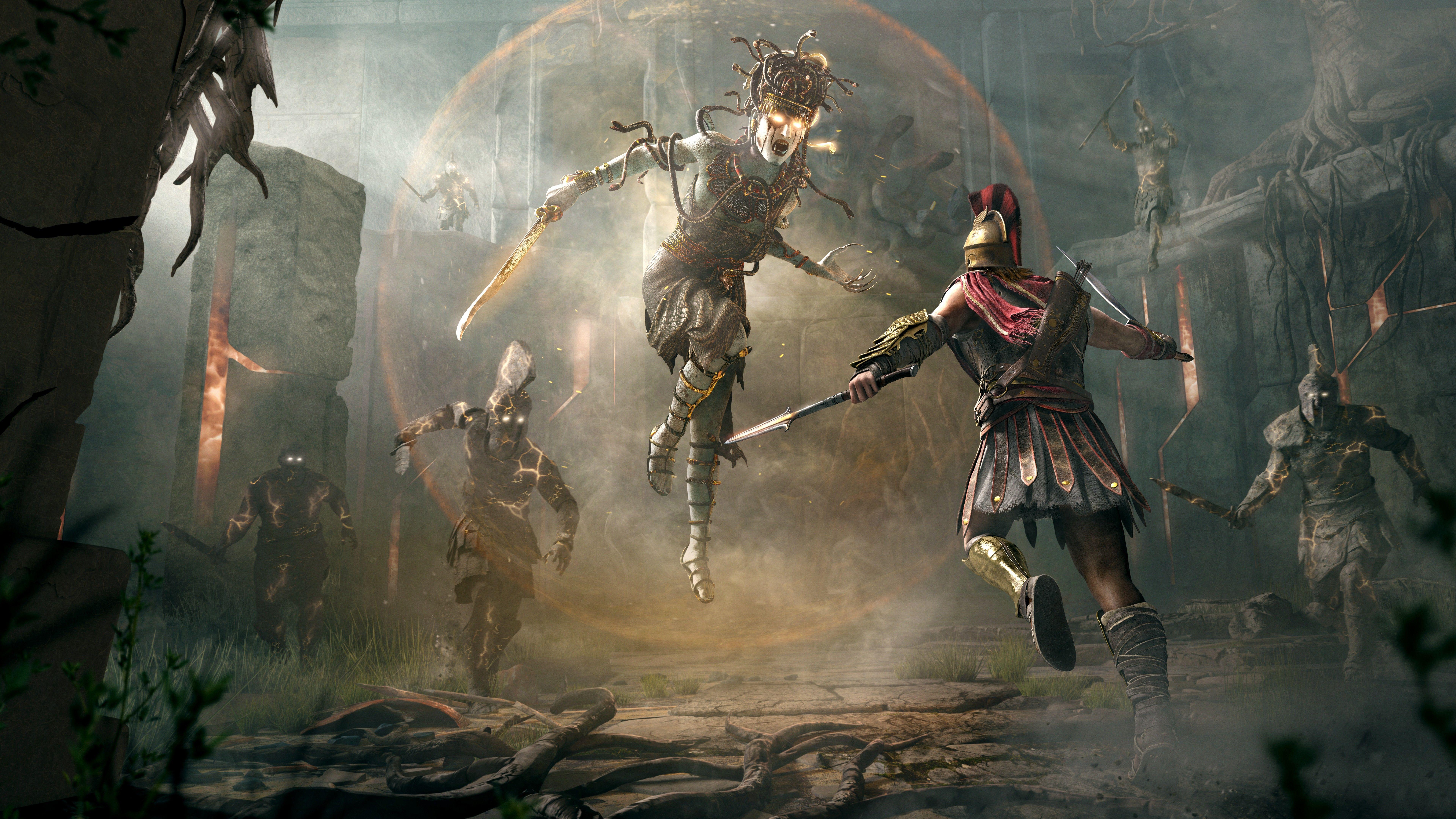 7680x4320 Wallpaper Assassin's Creed Odyssey, Gamescom poster, artwork, 12K, Games