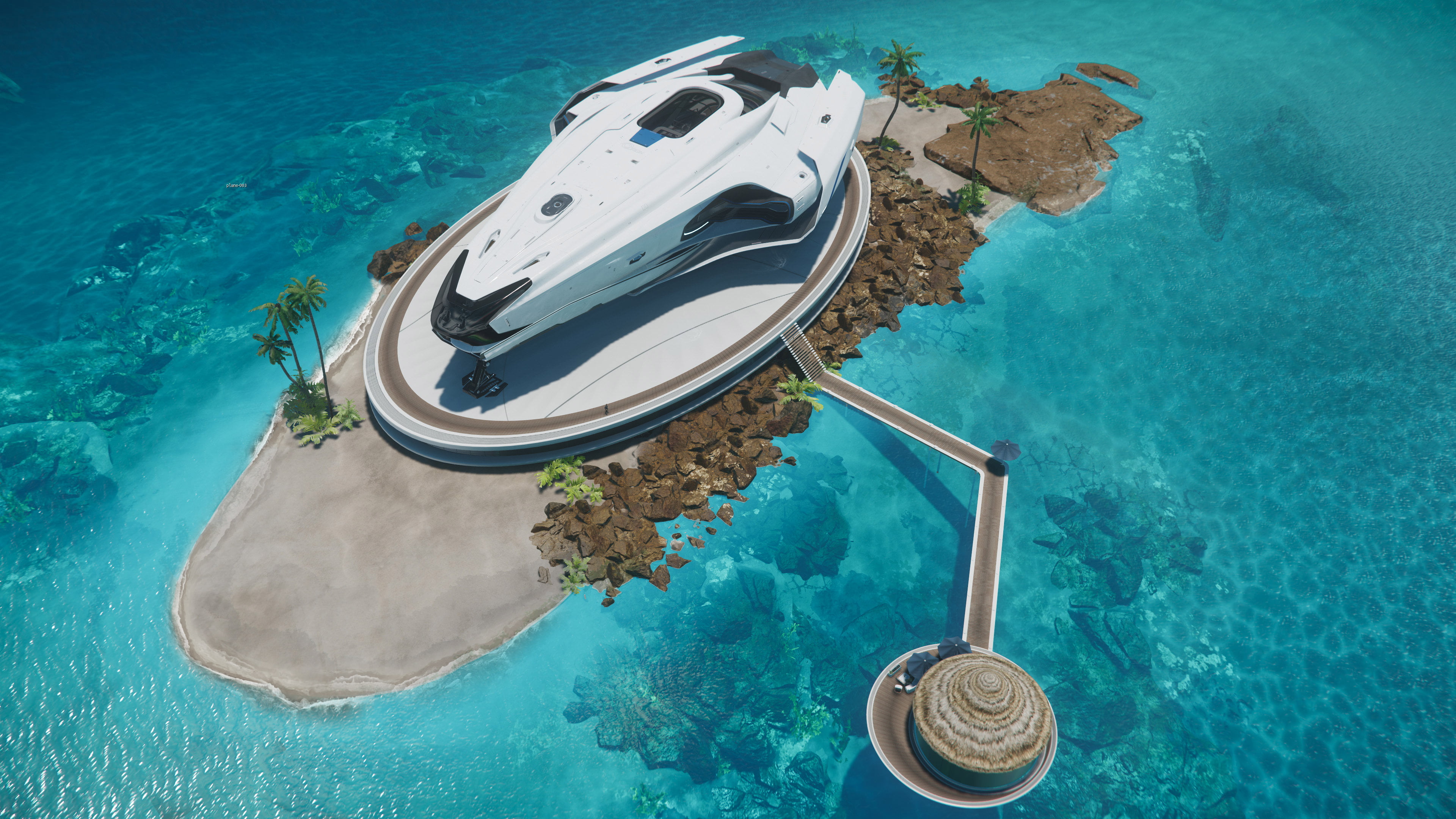 3840x2160 Space ship illustration, Star Citizen, sea, island, spaceship HD wallpaper