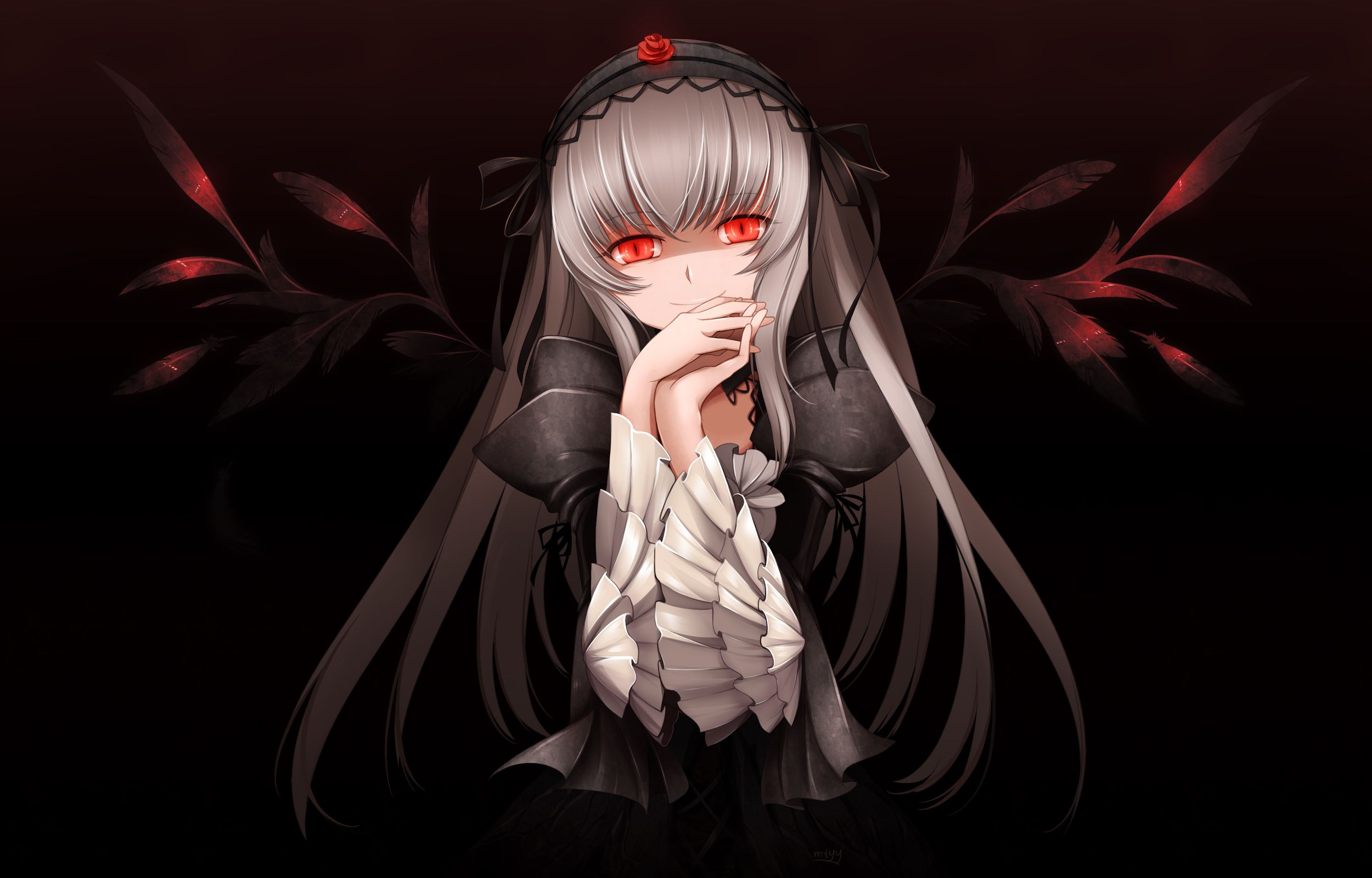 2500x1600 Red Eyes Anime Girl Wallpaper 22135