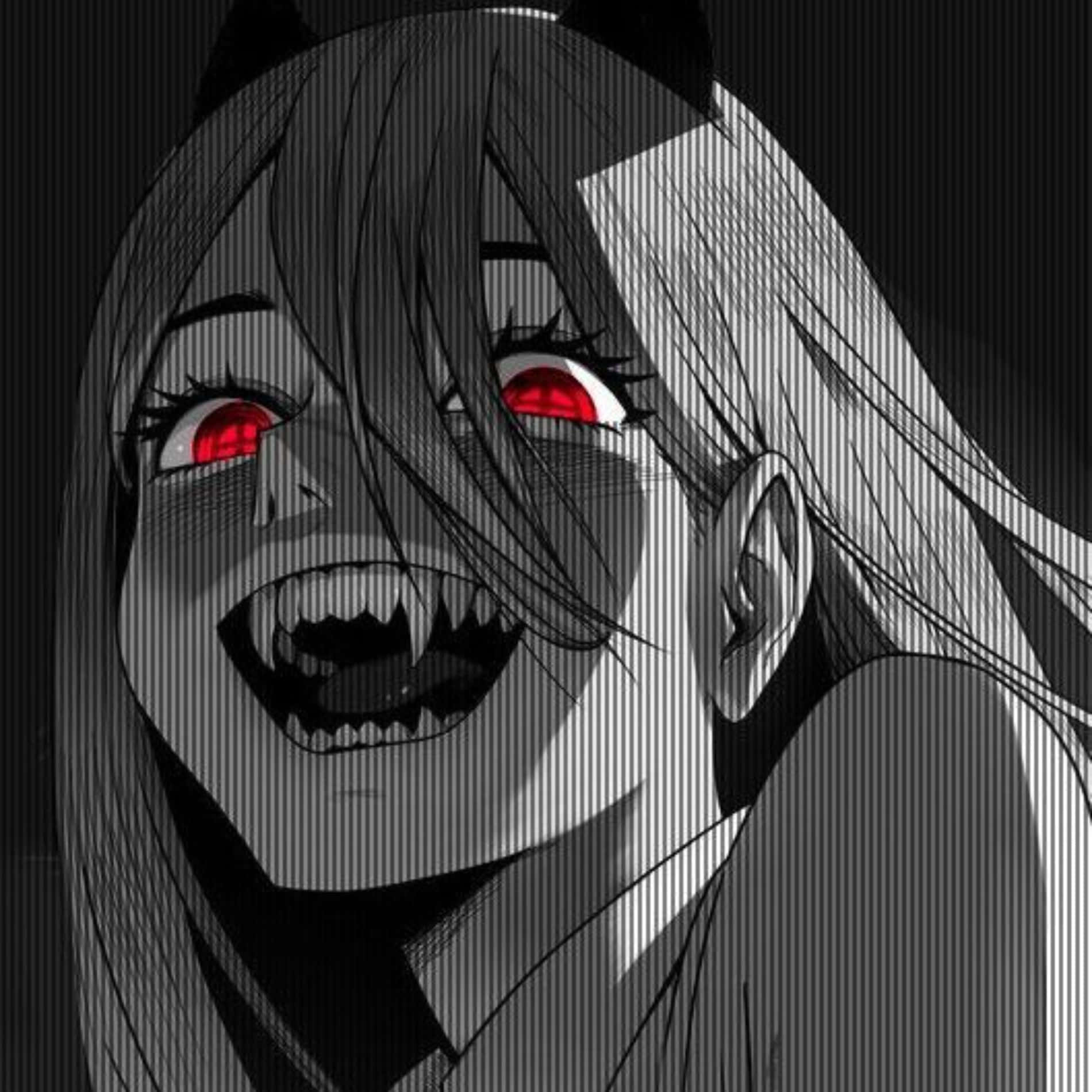 1900x1900 Download Red Eyed Anime Girl Grunge Aesthetic Wallpaper