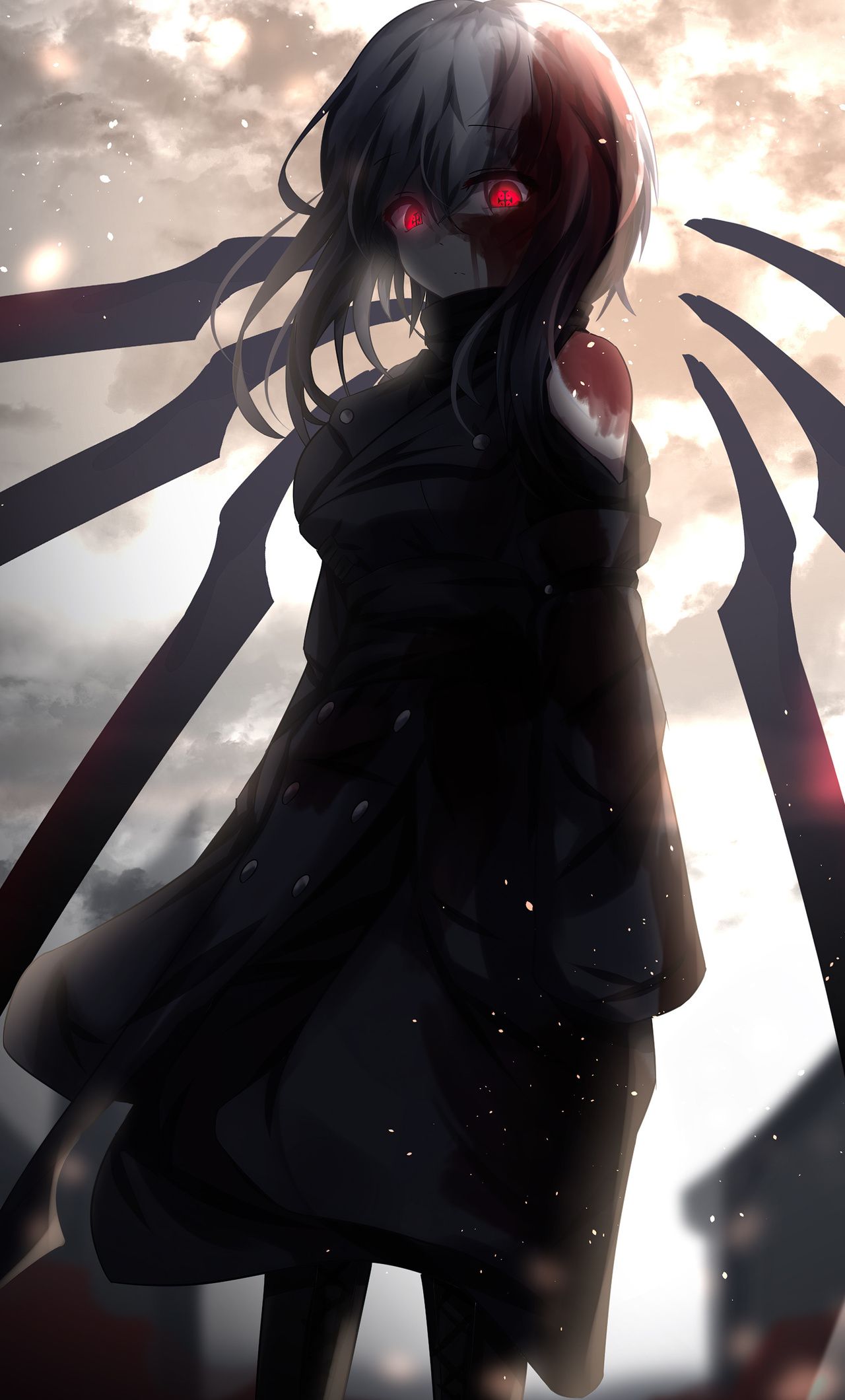 1280x2120 Red Glowing Eyes Anime Girl 5k iPhone , HD 4k Wallpaper, Image, Background, Photos and Picture