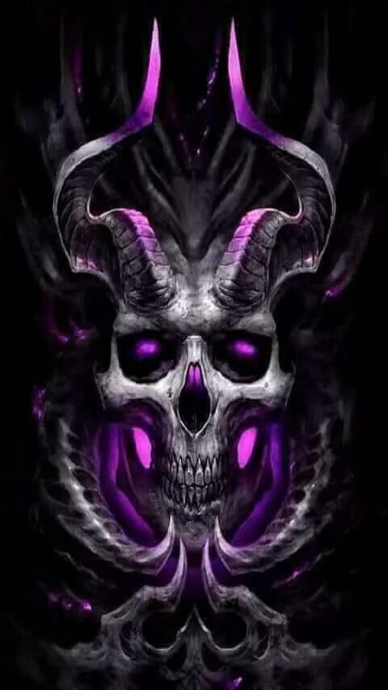 800x1422 Amethyst Demon, dark, gothic, punk, skull, HD phone wallpaper