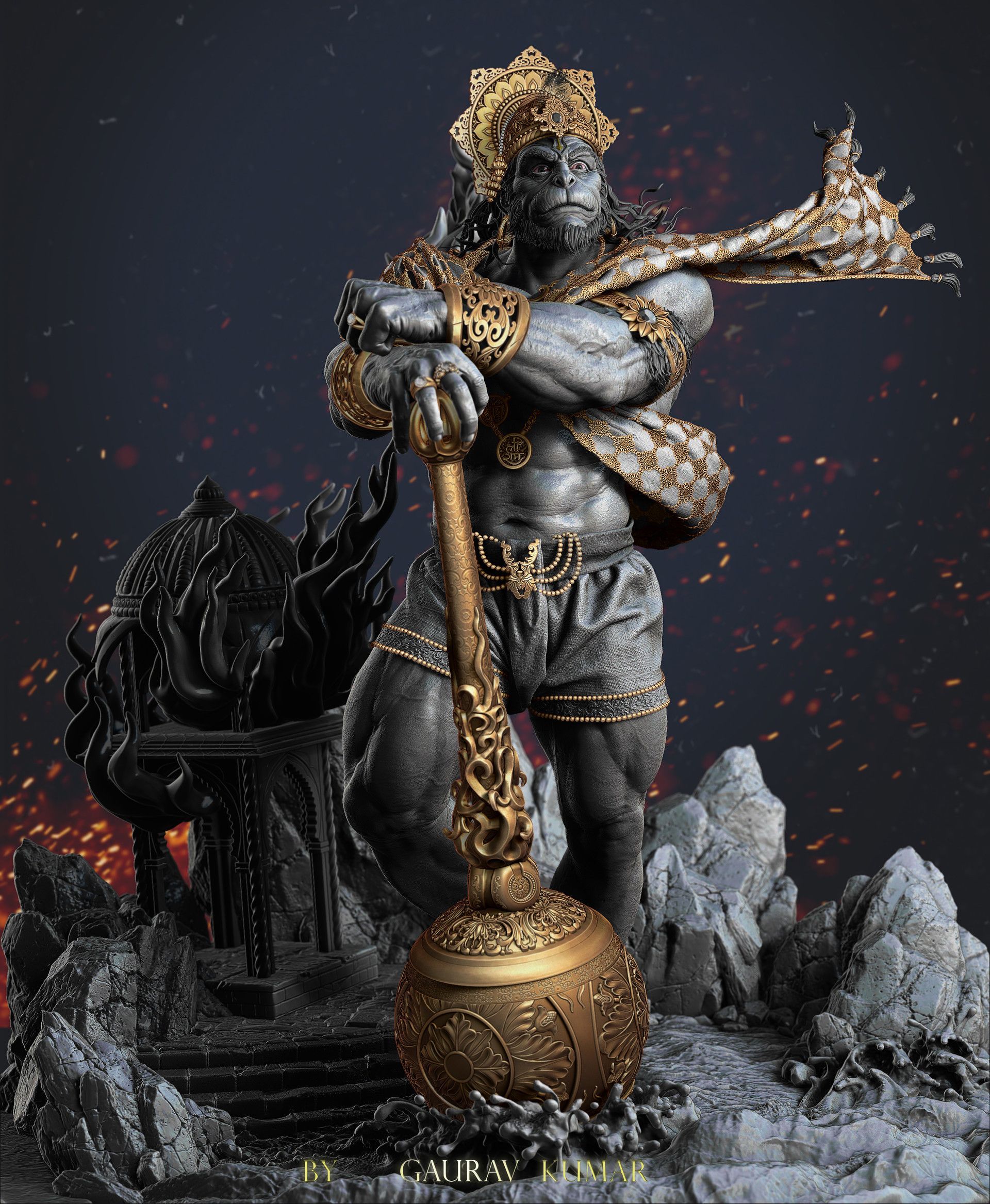 1920x2335 Hanuman 3D Wallpaper