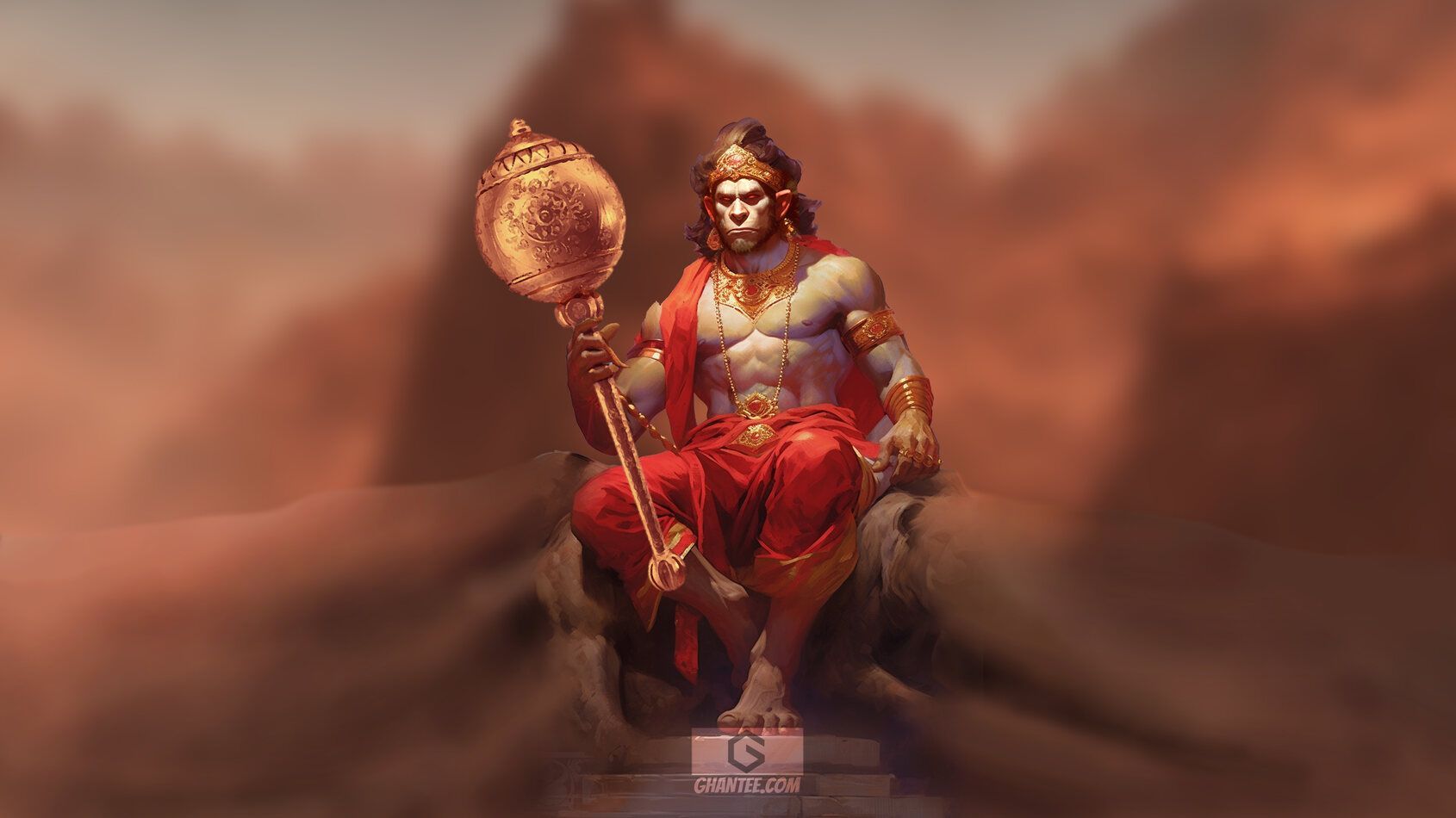 1690x950 Hanuman Landscape Wallpaper