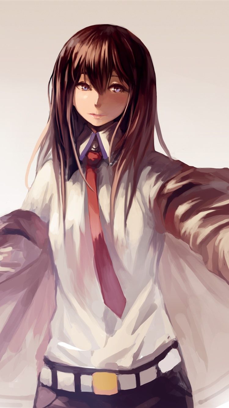 750x1334 Wallpaper Brown hair anime girl, student, art picture 2880x1800 Picture, Image