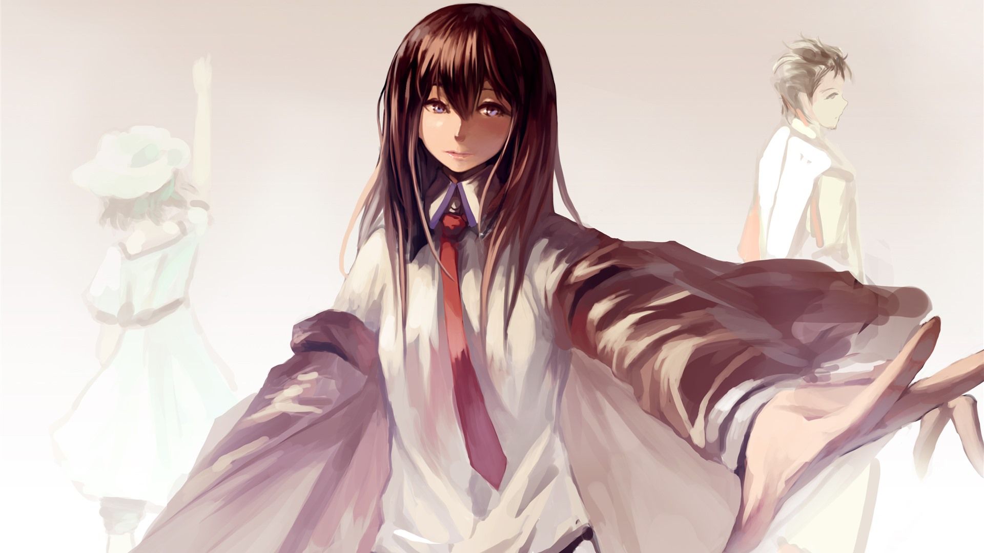 1920x1080 Wallpaper Brown hair anime girl, student, art picture 2880x1800 Picture, Image