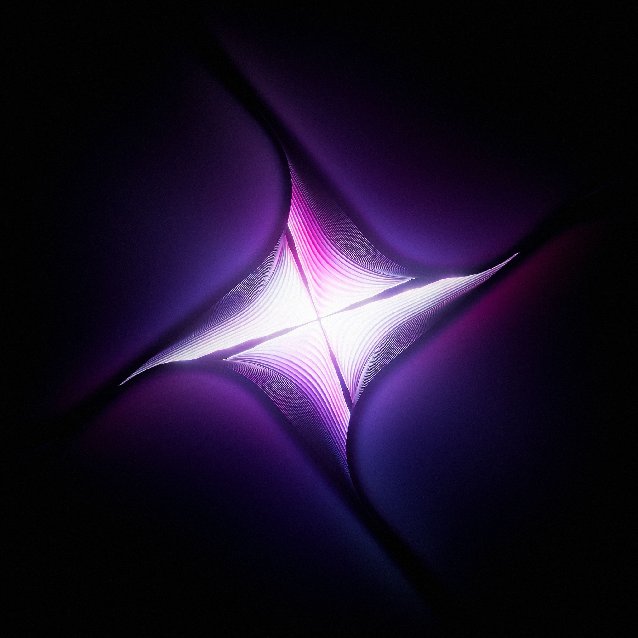 2048x2048 Neon glow Wallpaper 4K, Fractal, Abstract art