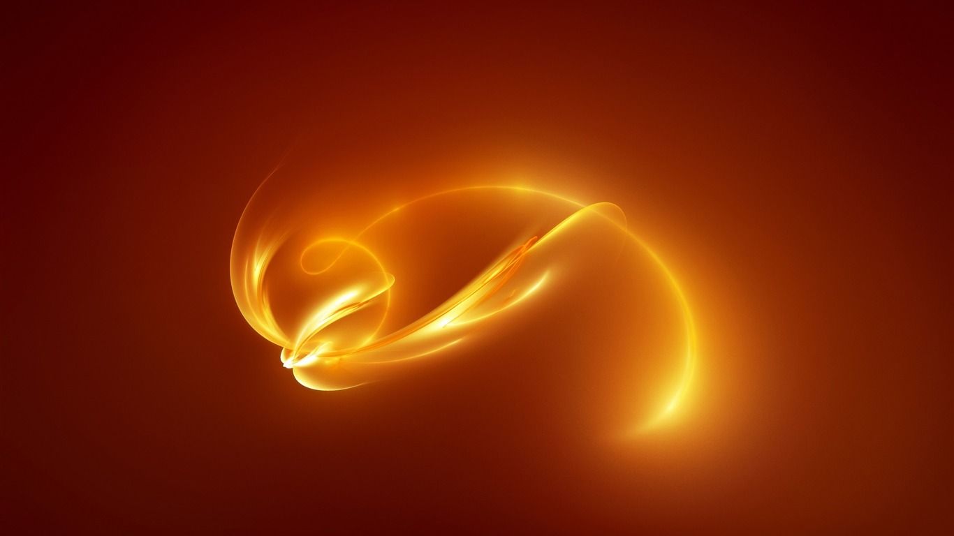 1366x768 Line Color Yellow Orange Light Glow Abstract Design Wallpaper