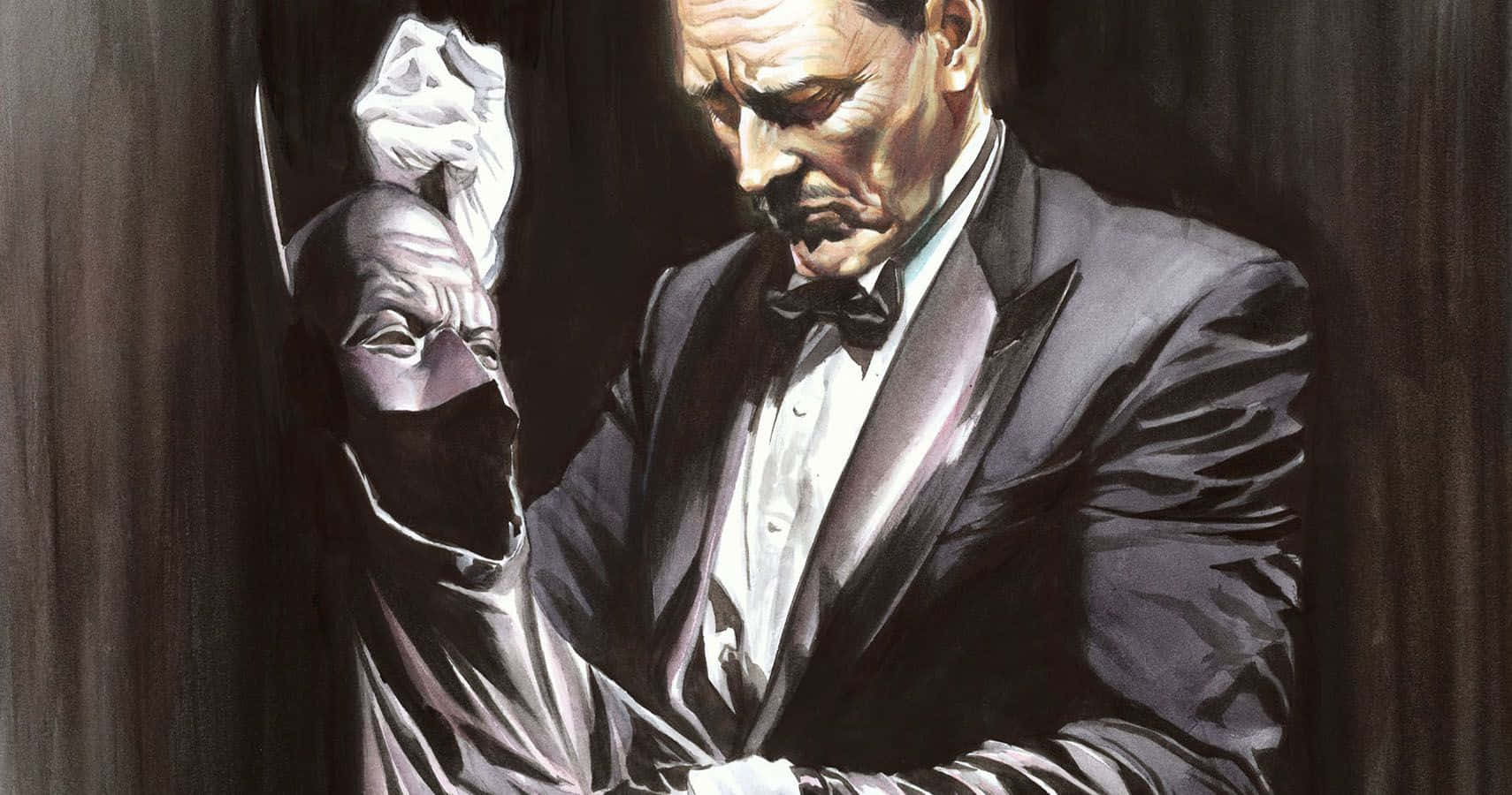 1710x900 Download Caption: Alfred Pennyworth in his study, offering guidance to Batman Wallpaper