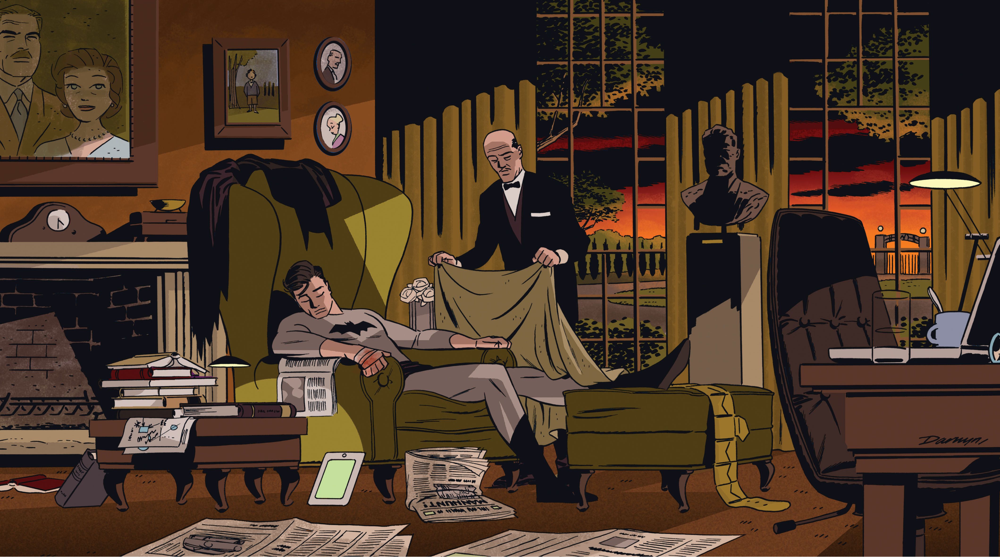 4238x2362 Batman's Legacy: Alfred & Bruce Wayne in Ultra HD Comic Art
