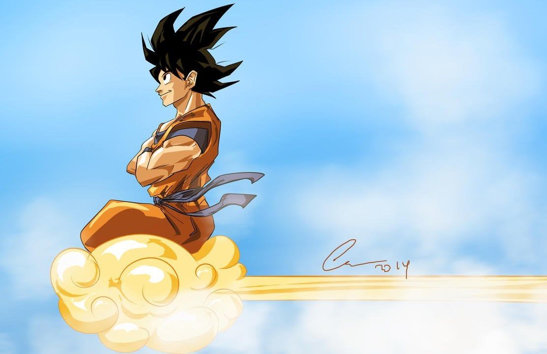 1112x719 Goku and Nimbus drawing I made! Sometimes it's nice to get back to to lighter side of Dragon Ball