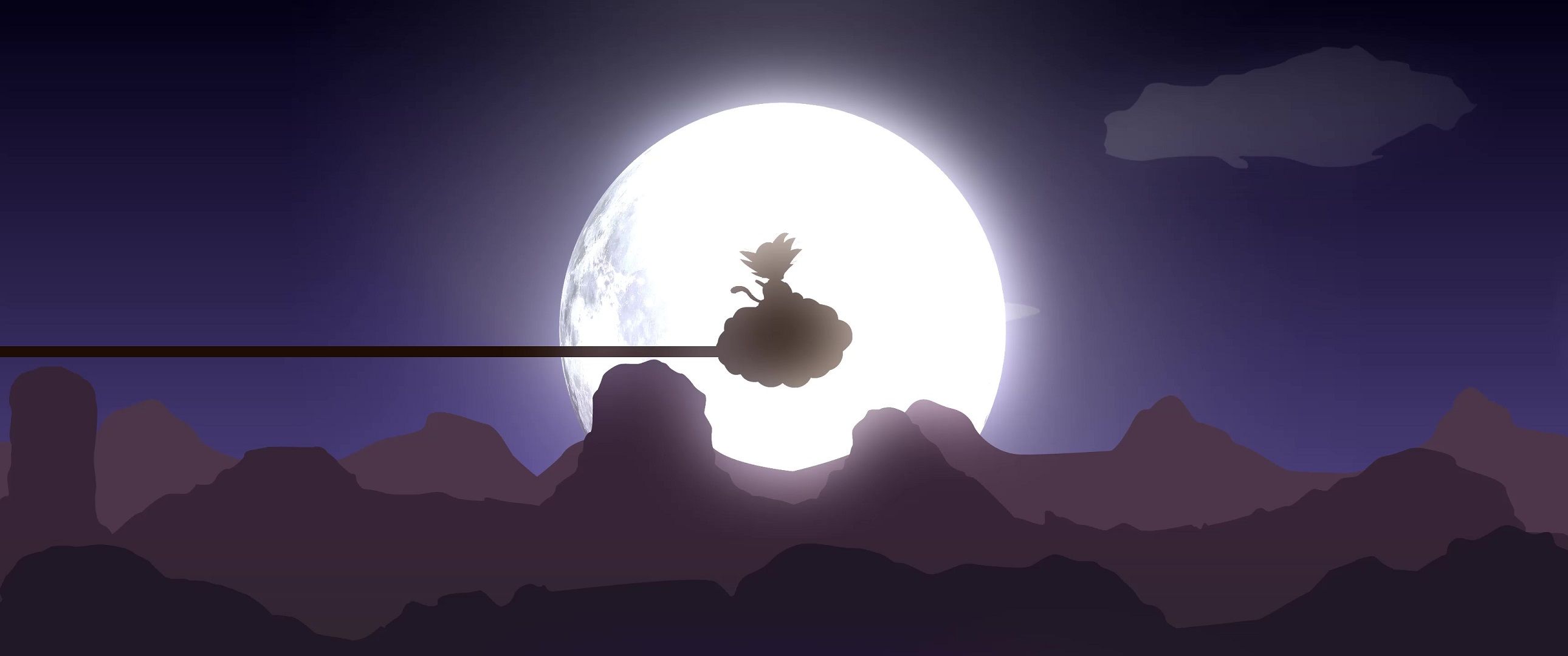 2580x1080 Goku Nimbus Wallpaper