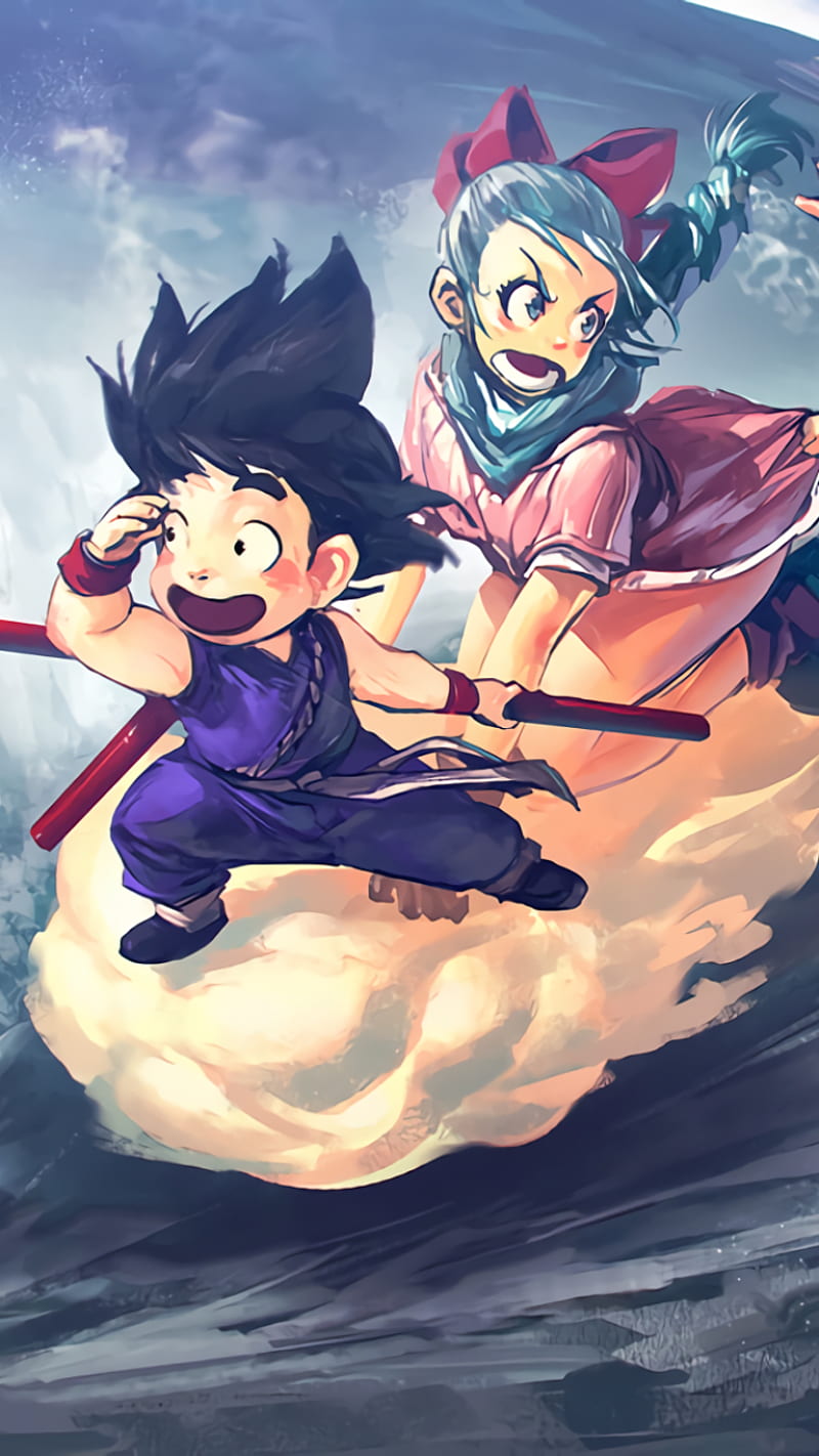 800x1422 Anime Dragon Ball Phone, Bulma (Dragon Ball), Goku, Oolong (Dragon Ball), Flying Nimbus, HD phone wallpaper