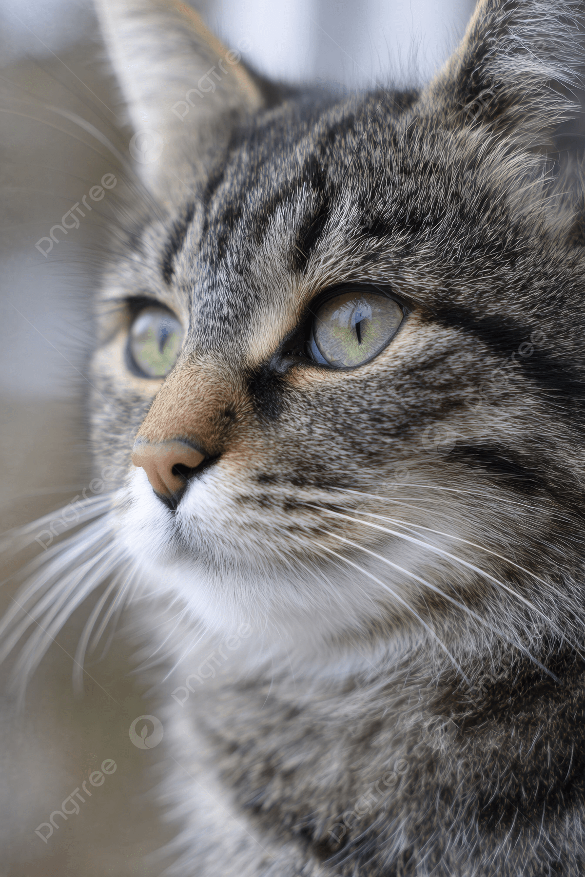 1200x1800 Gray Striped Tabby Cat Close Up Background Wallpaper Image For Free Download