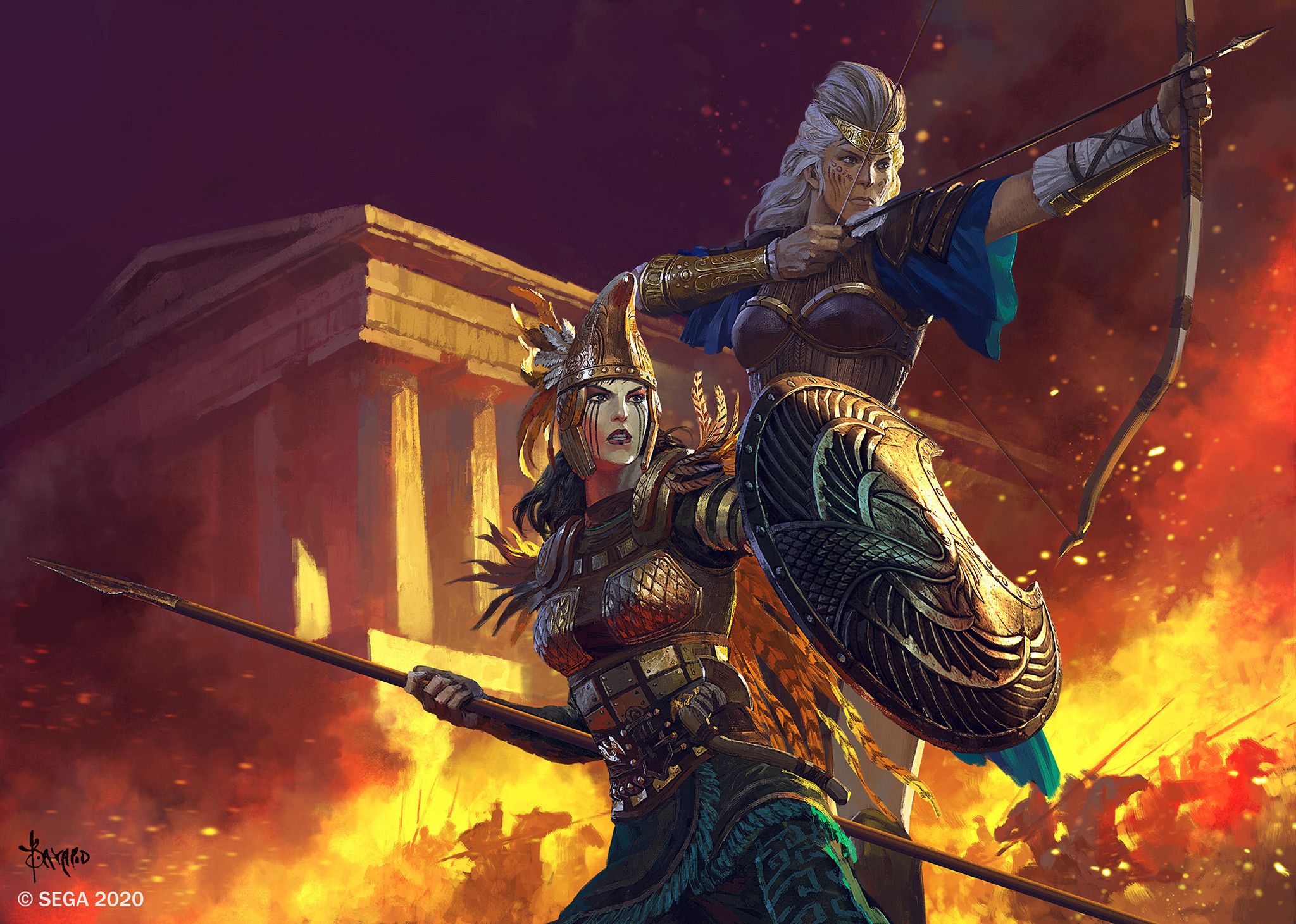 2048x1461 Bayard Wu War Saga: Troy Key Art