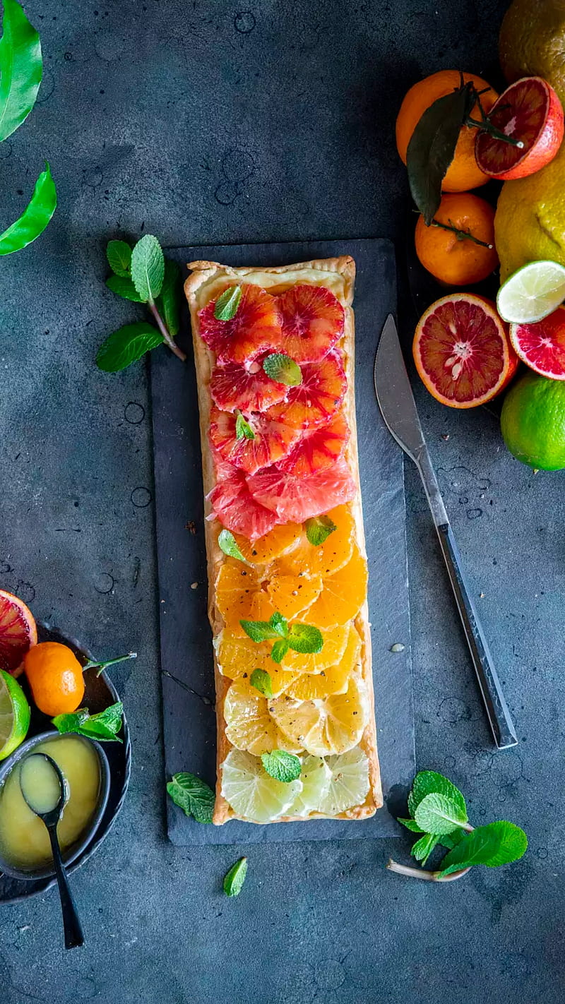 800x1422 HD fruit tart food wallpaper