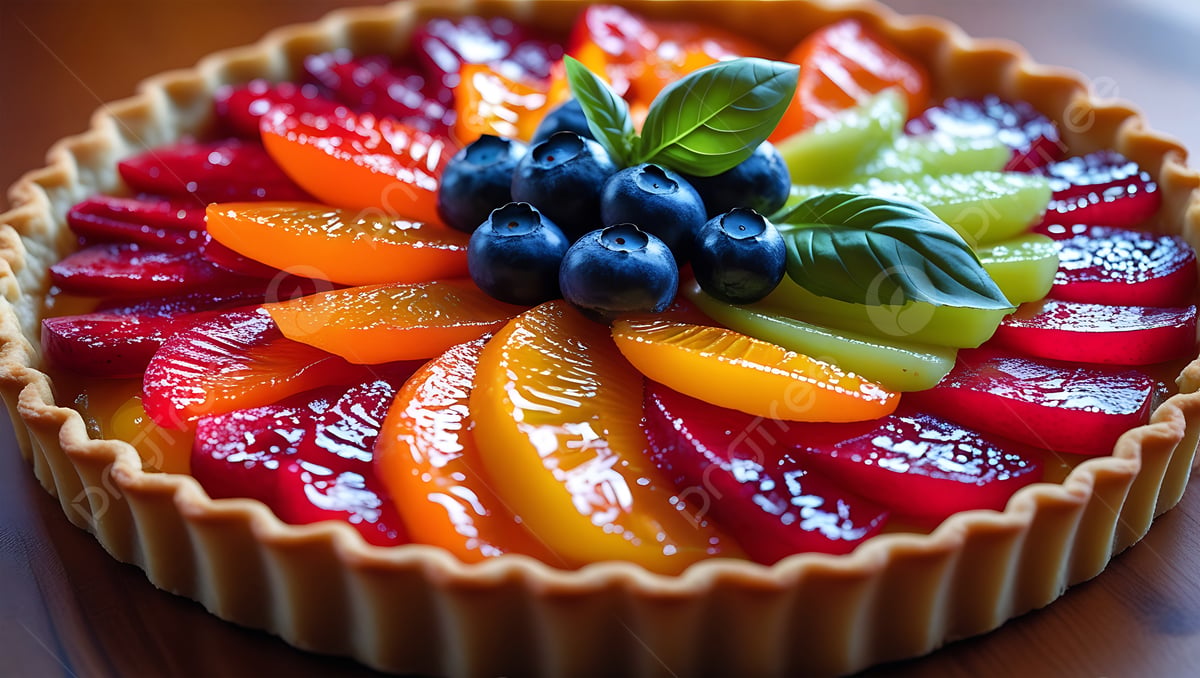 1200x678 Vibrant Fruit Tart With A Festive Arrangement, Fruit Tart, Dessert, Pastry Background Image And Wallpaper for Free Download