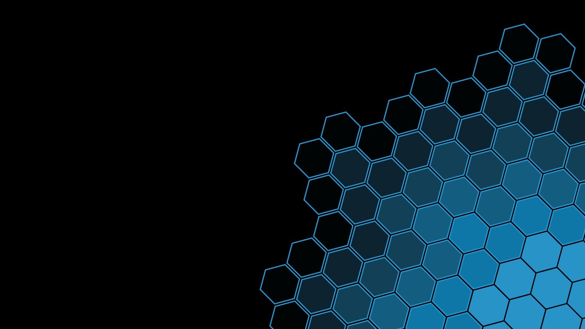 1920x1080 Wallpaper black, texture, blue, hexagons, black background, Minimalism, geometry, simple background for mobile and desktop, section минимализм, resolution 1920x1080