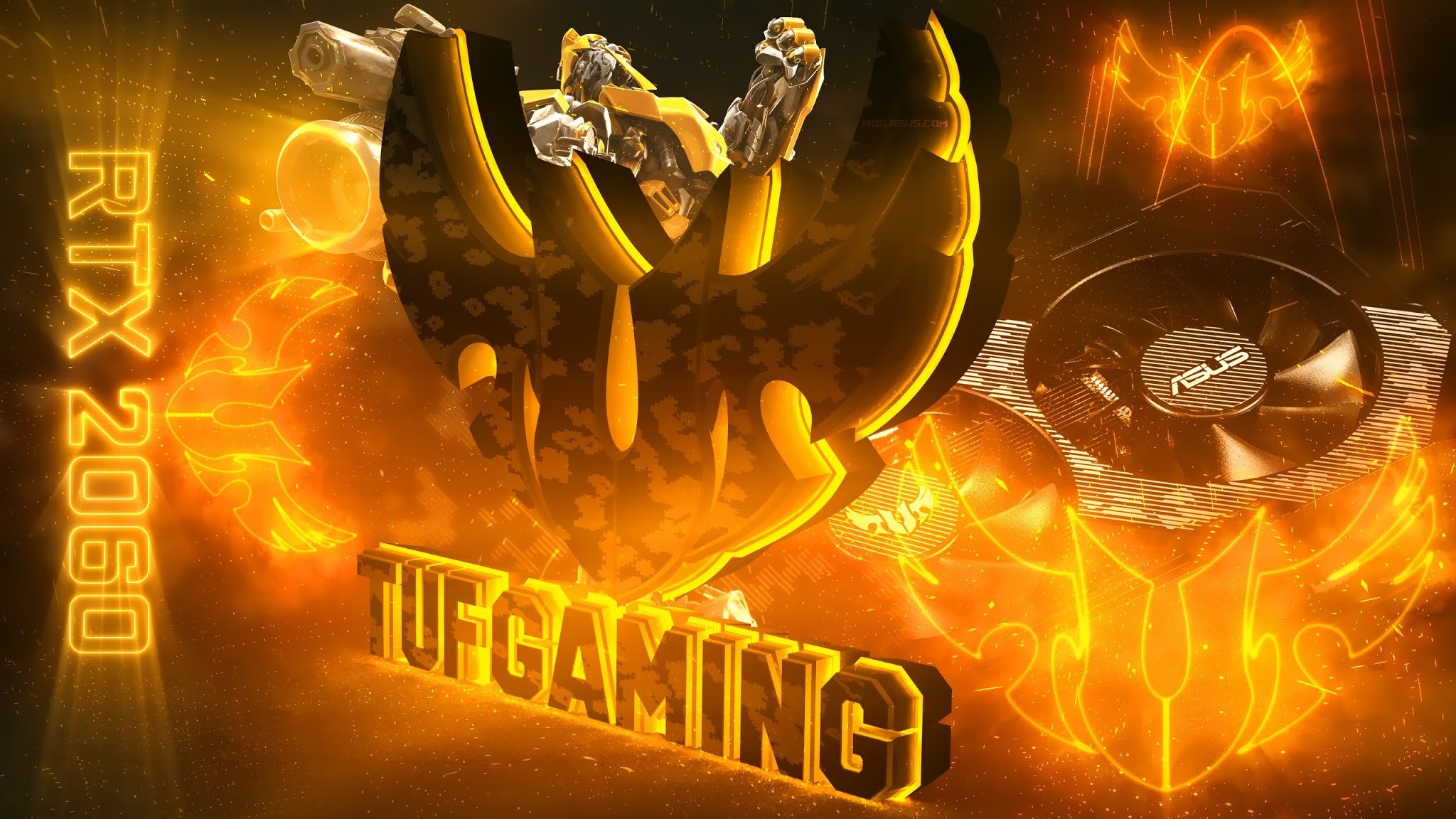 2048x1152 Wallpaper Yellow, Gold, Video Card, Gaming, Asus, ASUS, TUF, ASUS TUF Gaming For Mobile And Desktop, Section Hi Tech, Resolution 2048x1152