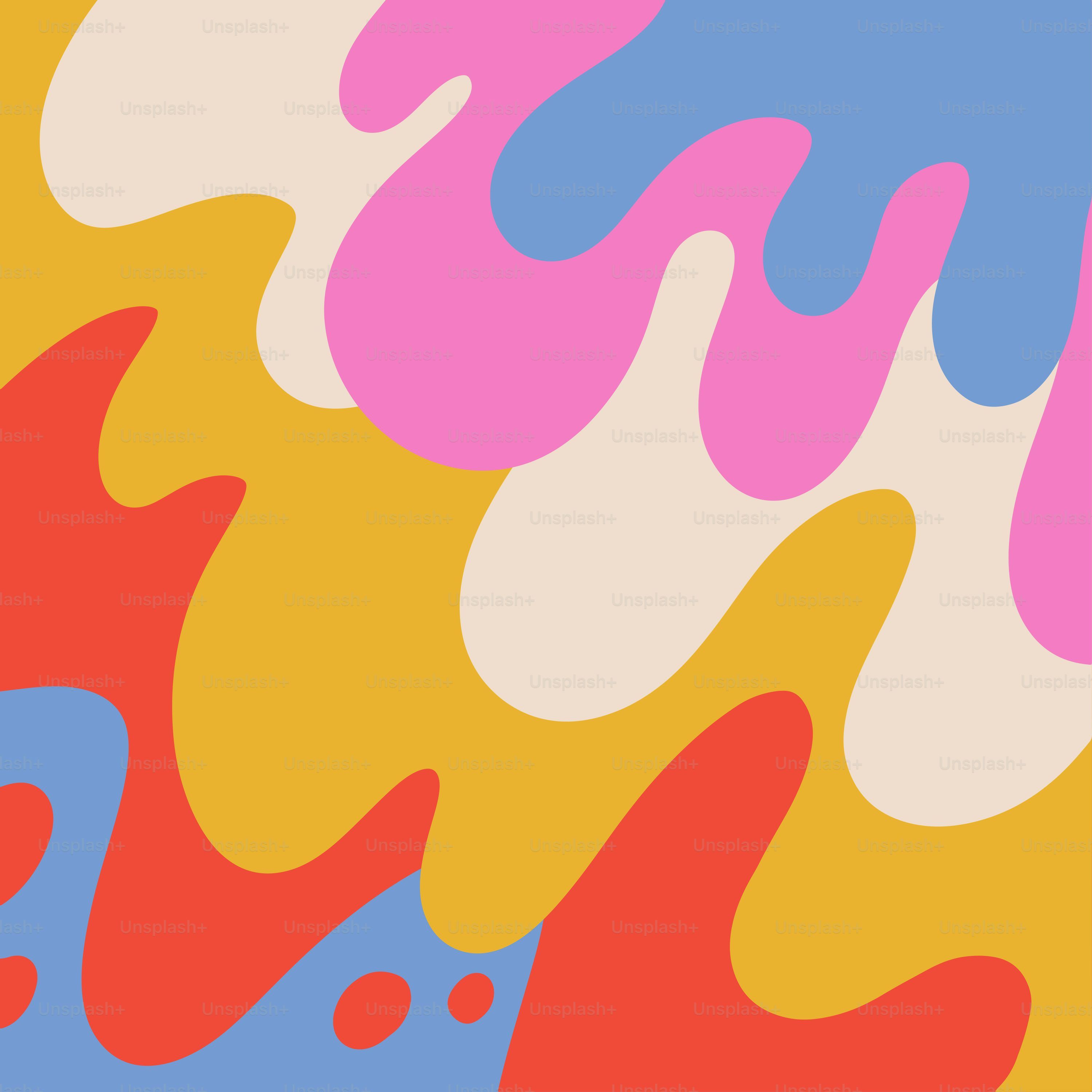 3000x3000 Groovy Waves Psychedelic Curved Vector Background in 1970s Hippie Retro Style for Web Design and Social Media. Bright Colors. Hand drawn shapes vector