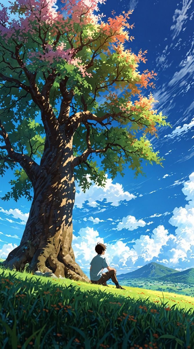 669x1200 Anime Nature Wallpaper for a Serene Look
