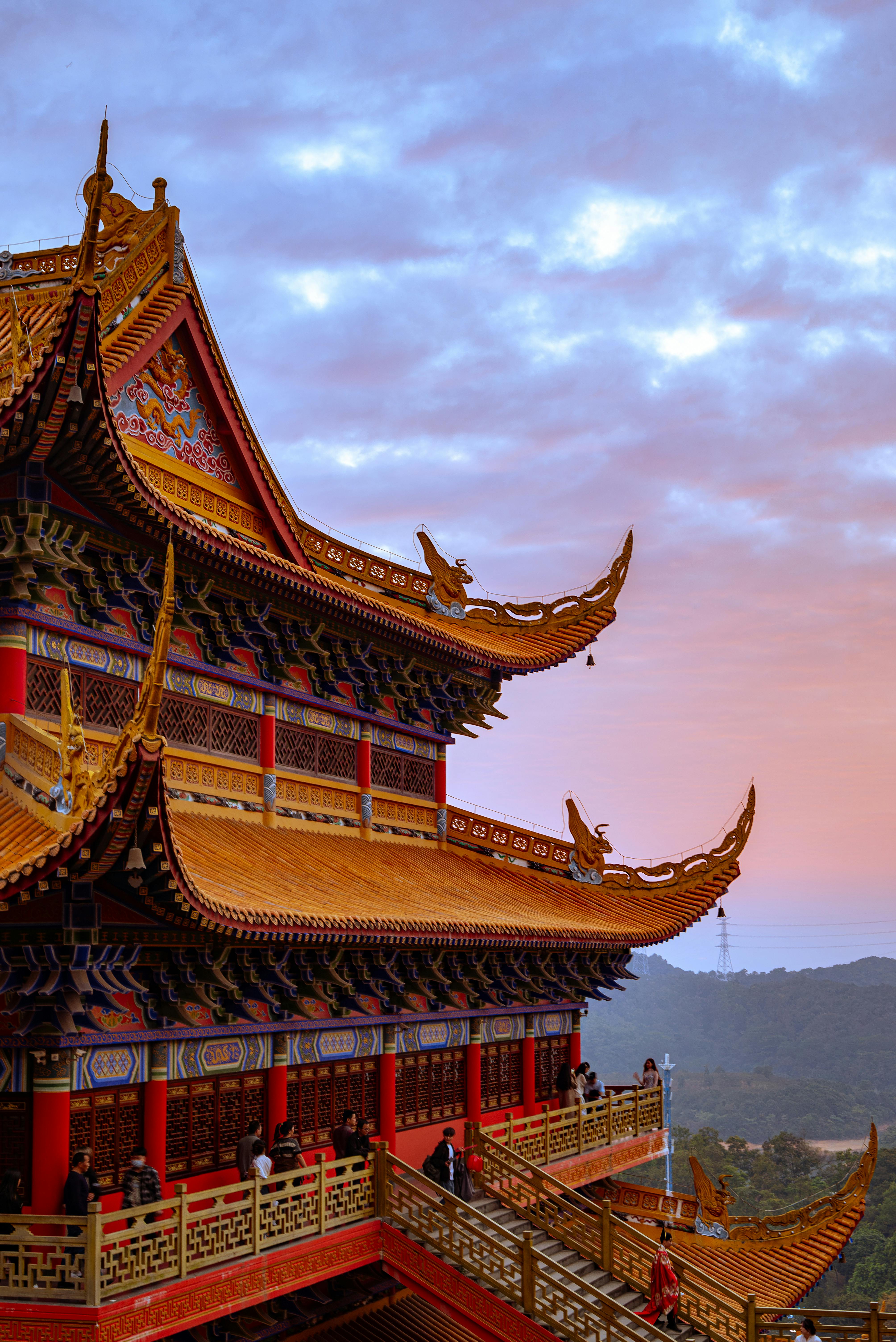 4016x6016 Photo of a Temple at Sunset · Free
