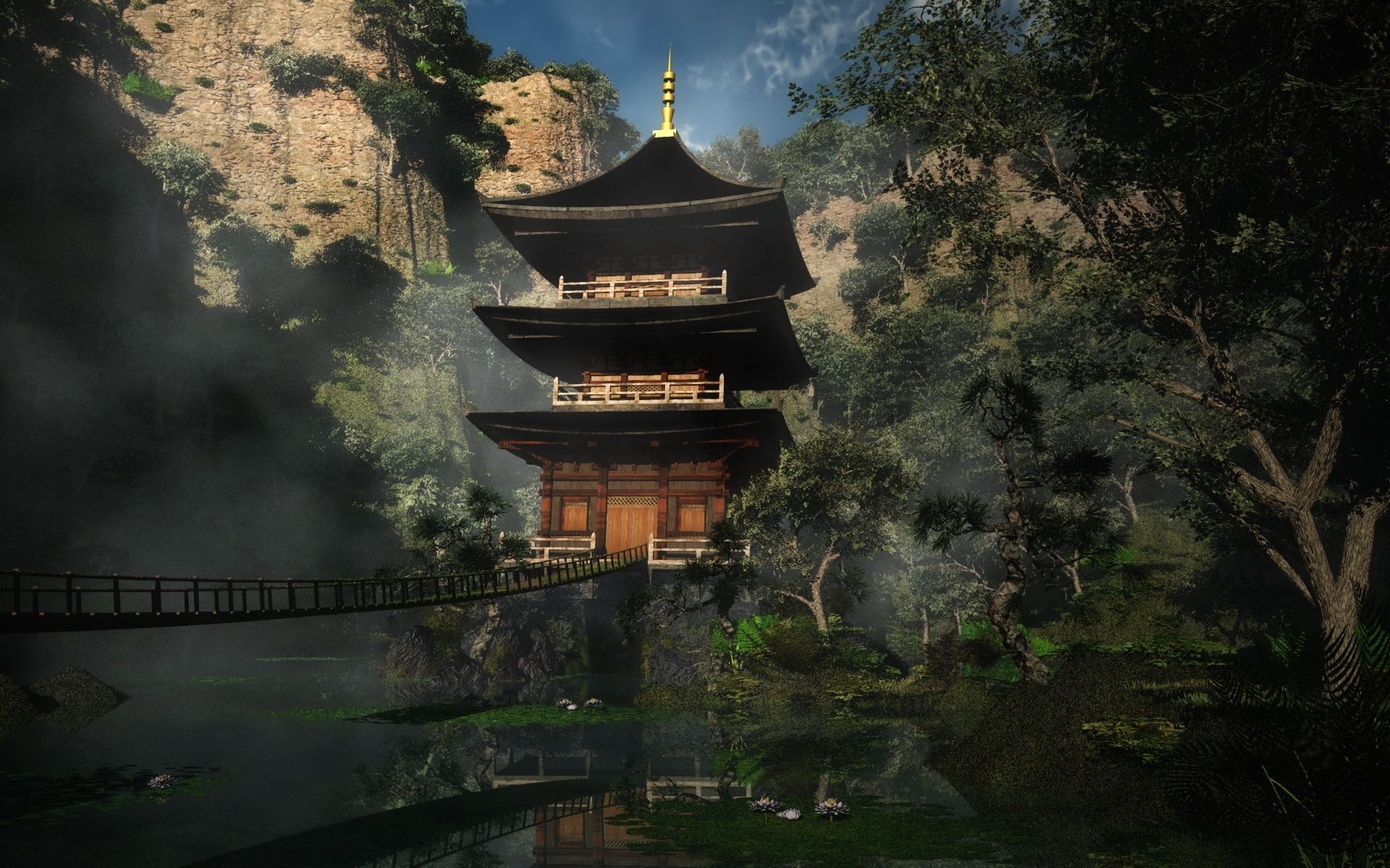 1920x1200 Asian Temple Wallpaper