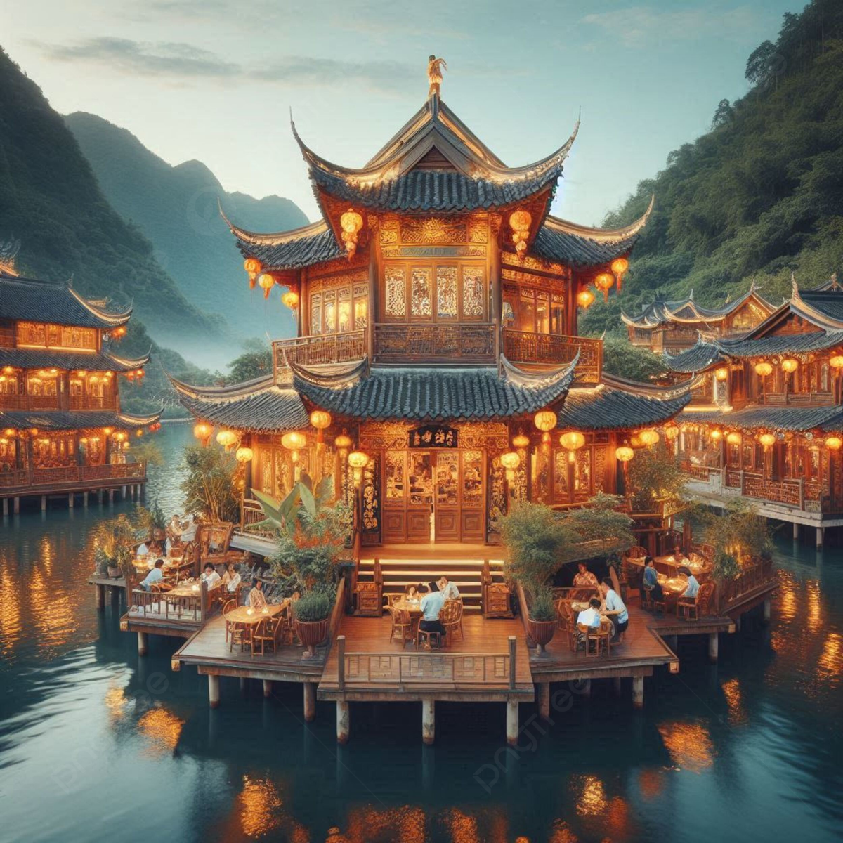1200x1200 Beautiful Chinese Temple Background Image, HD Picture and Wallpaper For Free Download