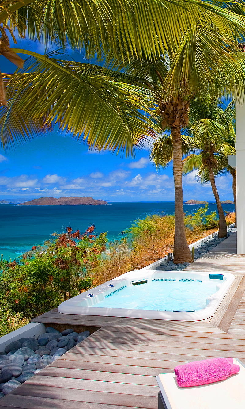 800x1334 Tropical Spa, holiday, luxury, pool, relax, resort, vacation, HD phone wallpaper