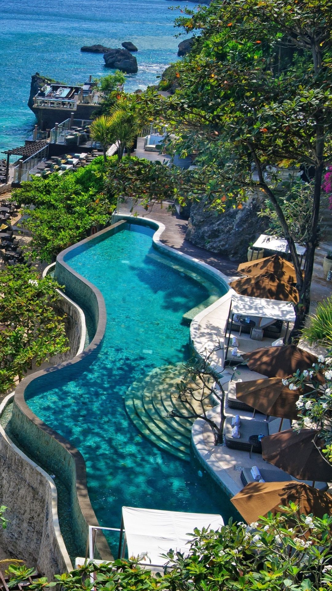 1080x1920 Phone wallpaper: Bali, Beach, Man Made, Resort, Indonesia, Pool, Tropical, Ocean 1260731
