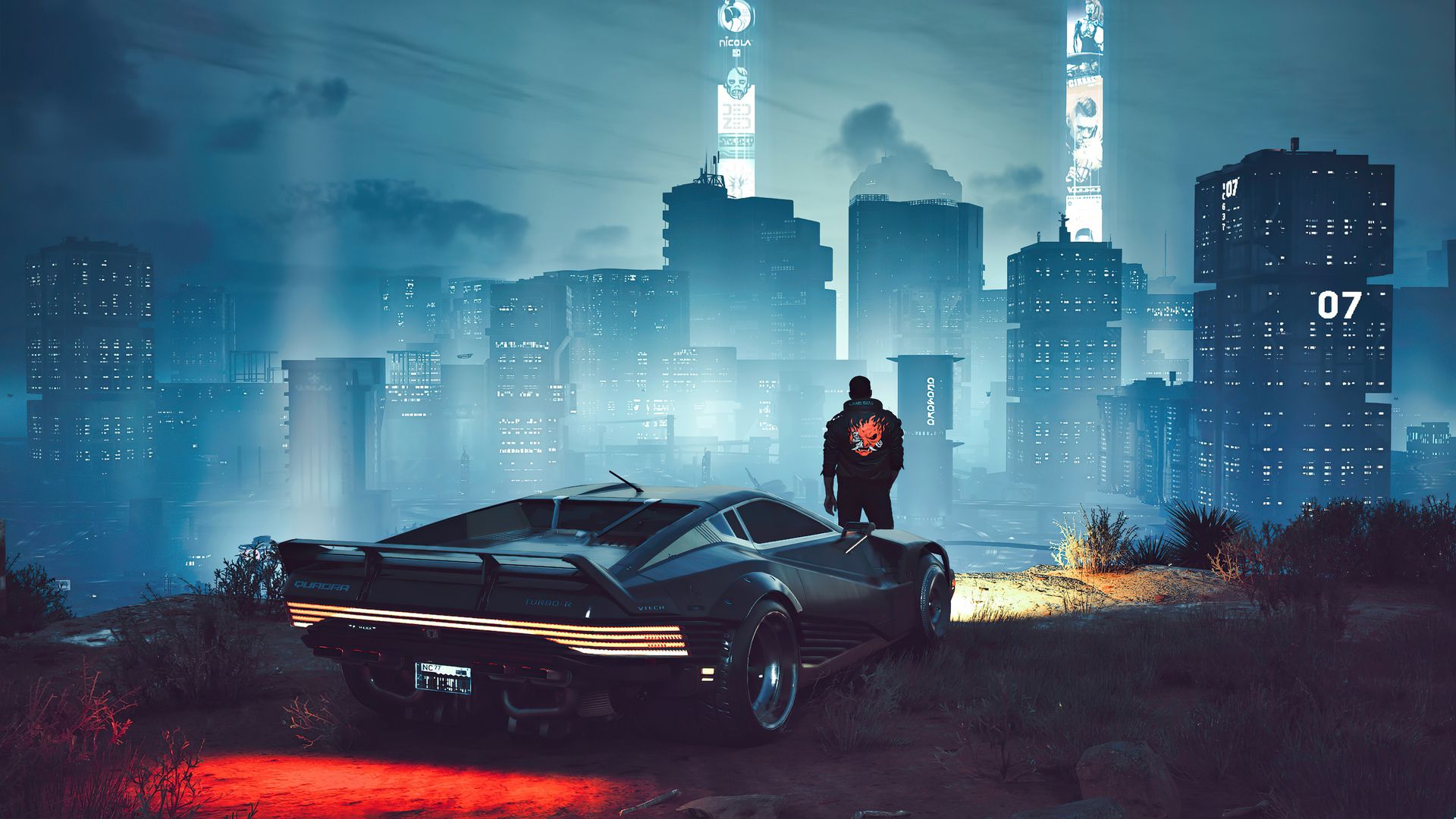 1920x1080 Cyberpunk 2077 HD Wallpaper: Neon Night Cityscape View