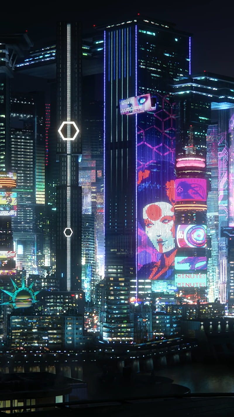 800x1422 Cyberpunk town, cyberpunk night, HD phone wallpaper