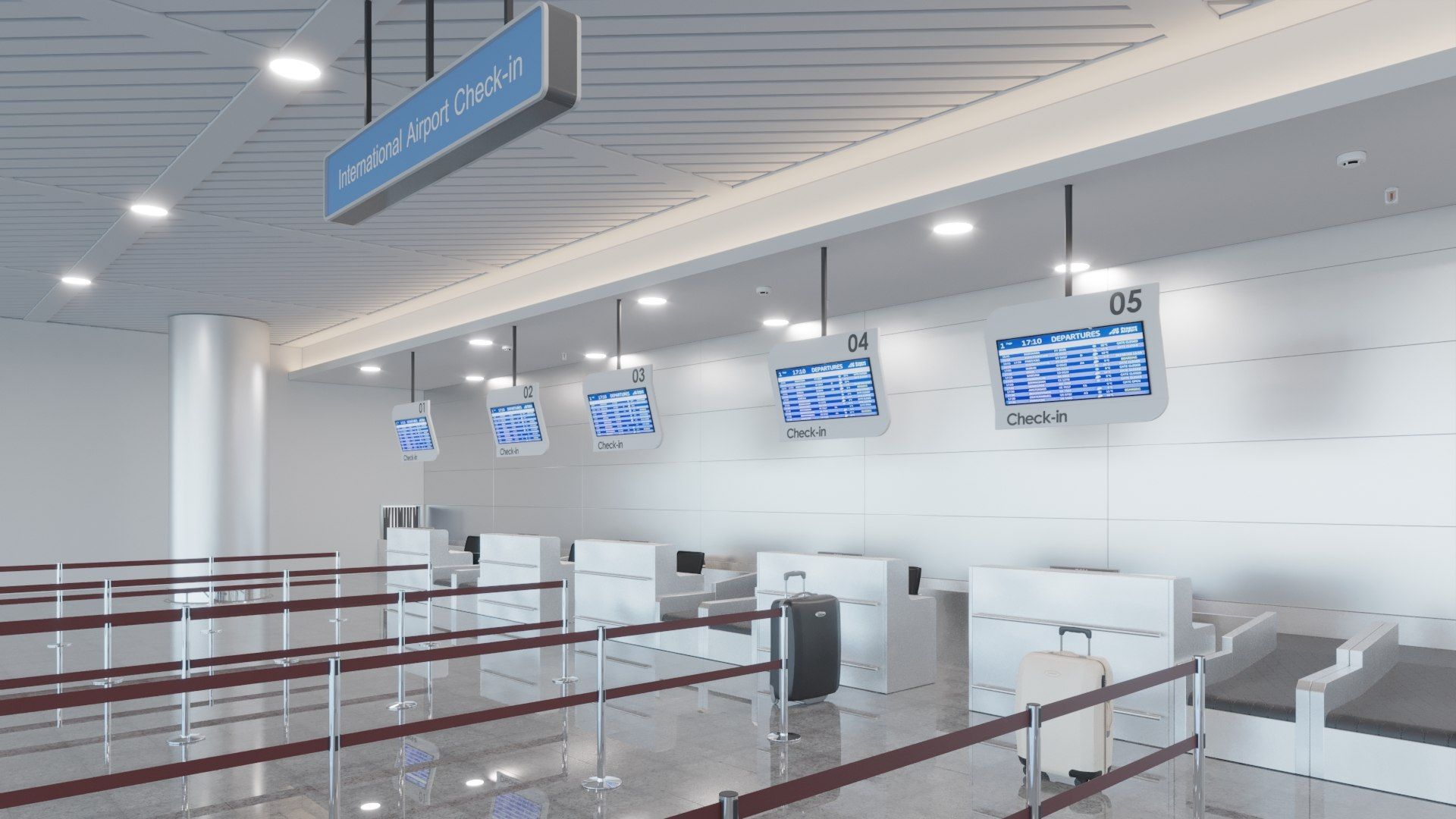 1920x1080 Airport Interior Check In 3D Model