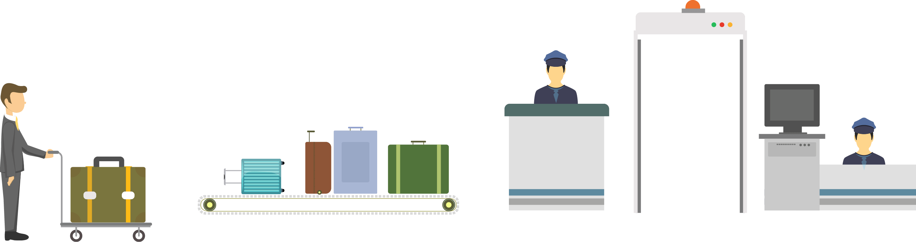 2941x779 Download Airport Security Checkpoint Illustration