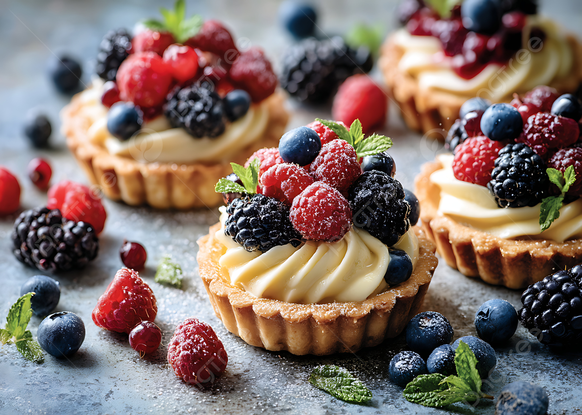 1200x857 Mini Fruit Tarts With Fresh Berries And Creamy Custard Filling For Vibrant Appetizing Dessert Presentation, Mini, Fruit, Tarts Background Image And Wallpaper for Free Download