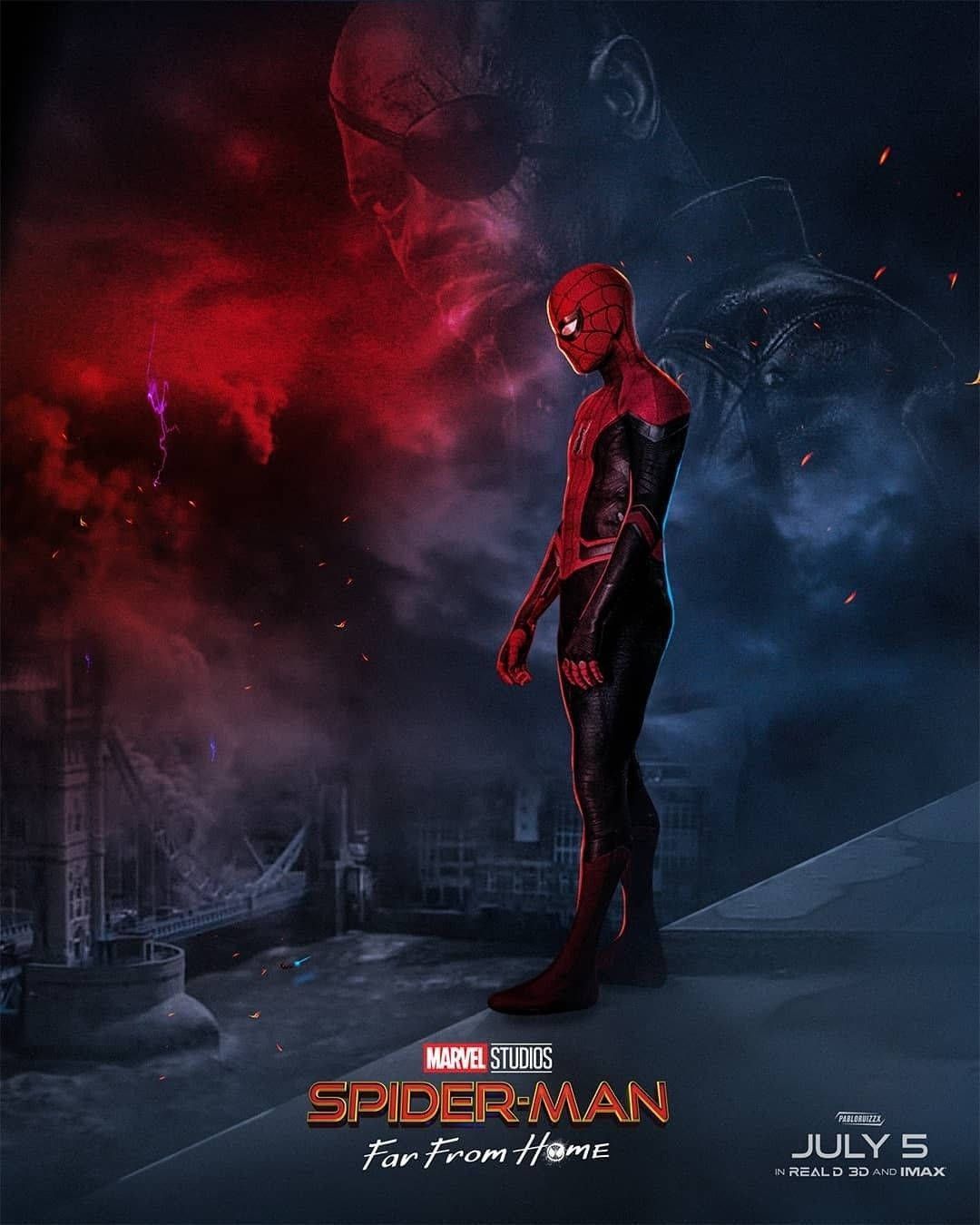 1080x1350 Download Spider Man Far From Home Nick Fury Wallpaper