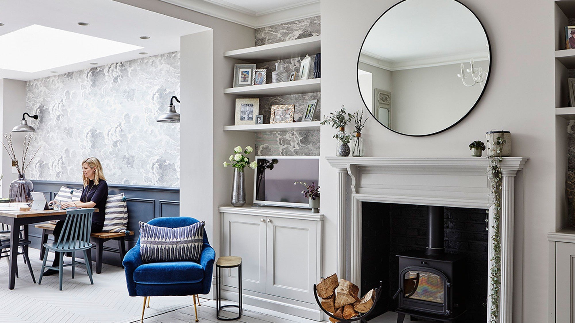 2000x1125 Striking wallpaper and grey give restored Victorian terrace a new look