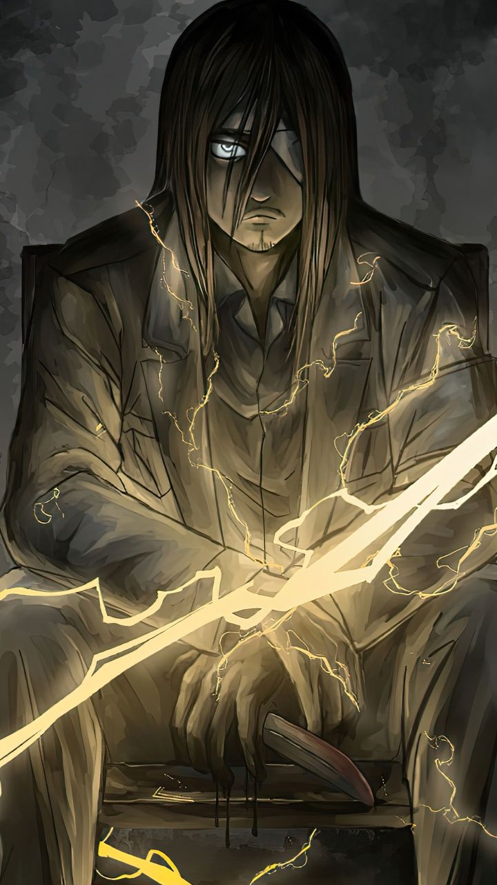 720x1280 Eren Yeager Wallpaper 4K, Lightning, Shingeki no Kyojin