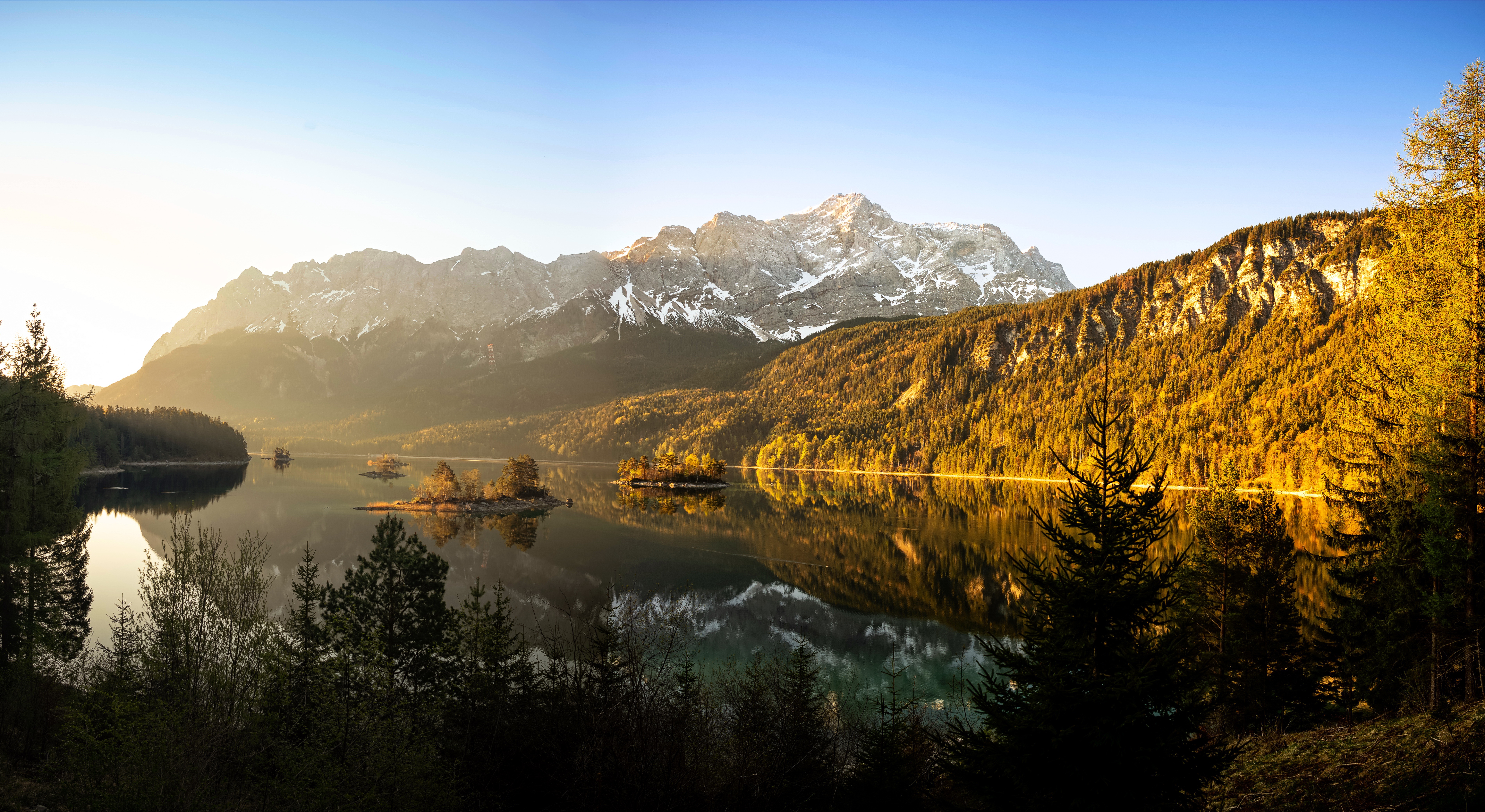 7600x4156 Wallpaper Nature, Bavaria, Eibsee, The District Of Garmisch Partenkirchen For Mobile And Desktop, Section пейзажи, Resolution 7600x4156