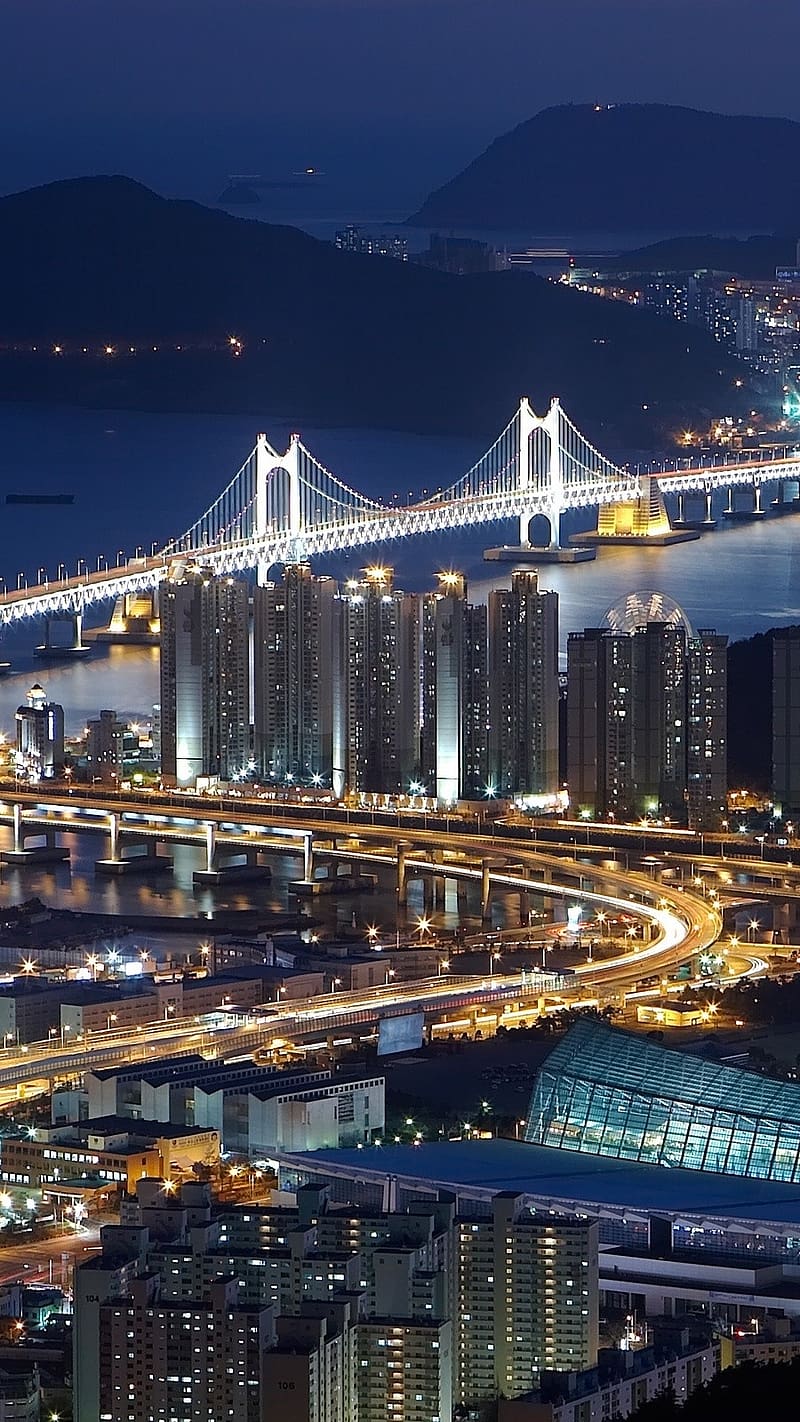 800x1422 Beautiful Korean, night view, HD phone wallpaper
