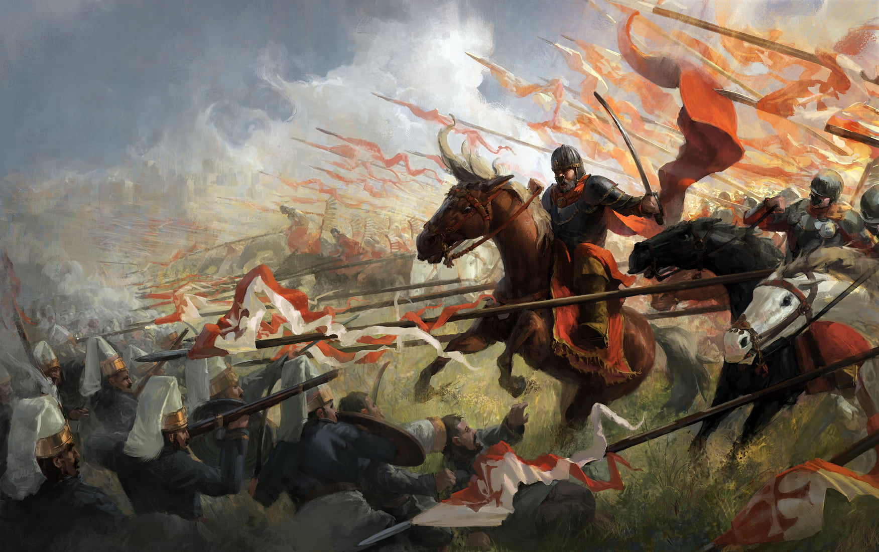 1751x1100 Gladiator illustration, Winged Hussars, Lithuania, Poland, horse HD wallpaper
