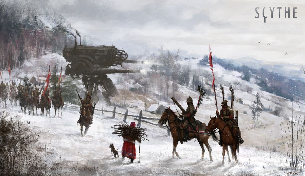 1280x739 so, first unofficial sneak peek from 'Scythe' card illustration winged hussars lieutenant :)