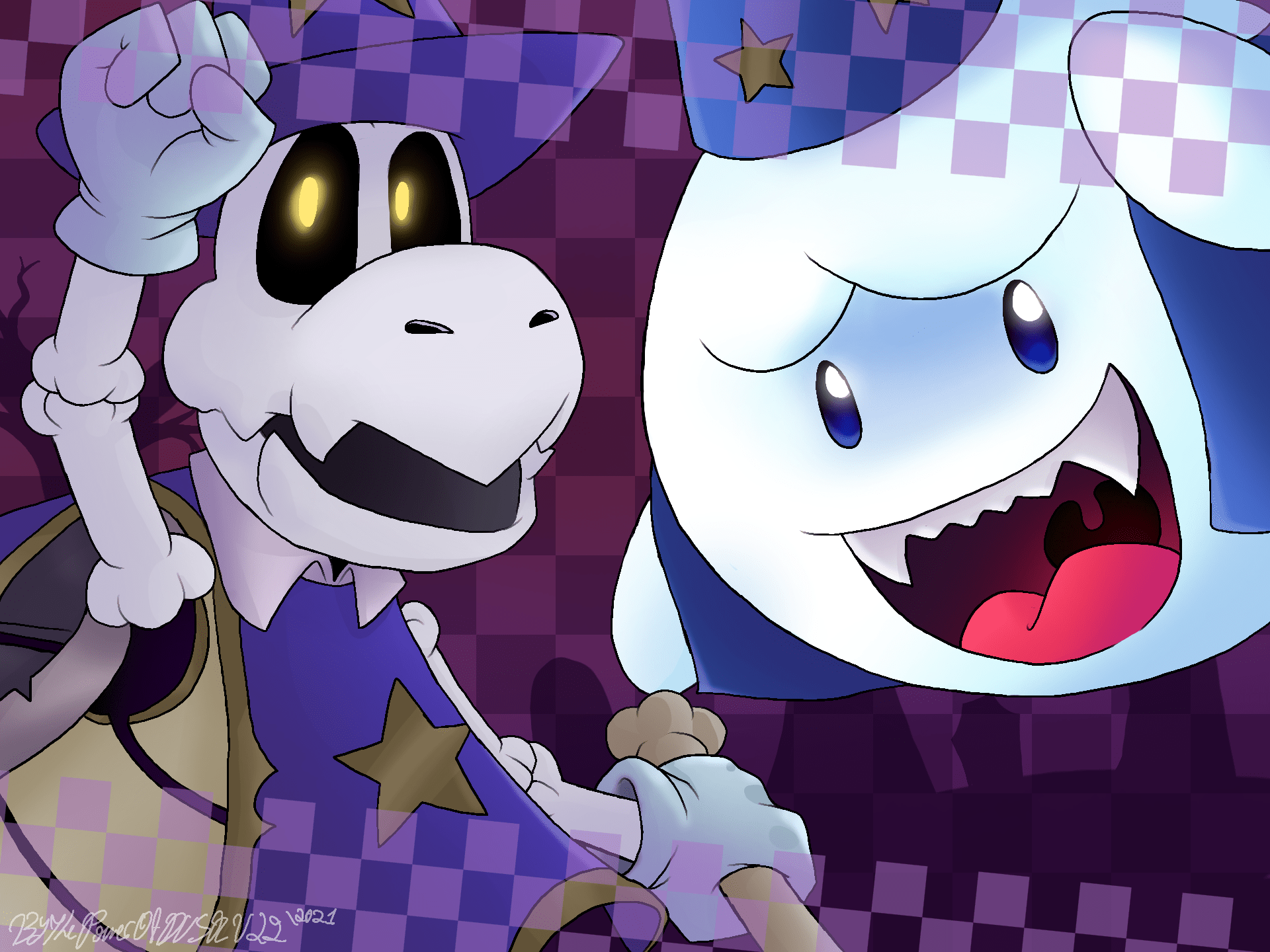 1920x1440 Dry Bones and Boo drawn on Colors Live. They always look cute together