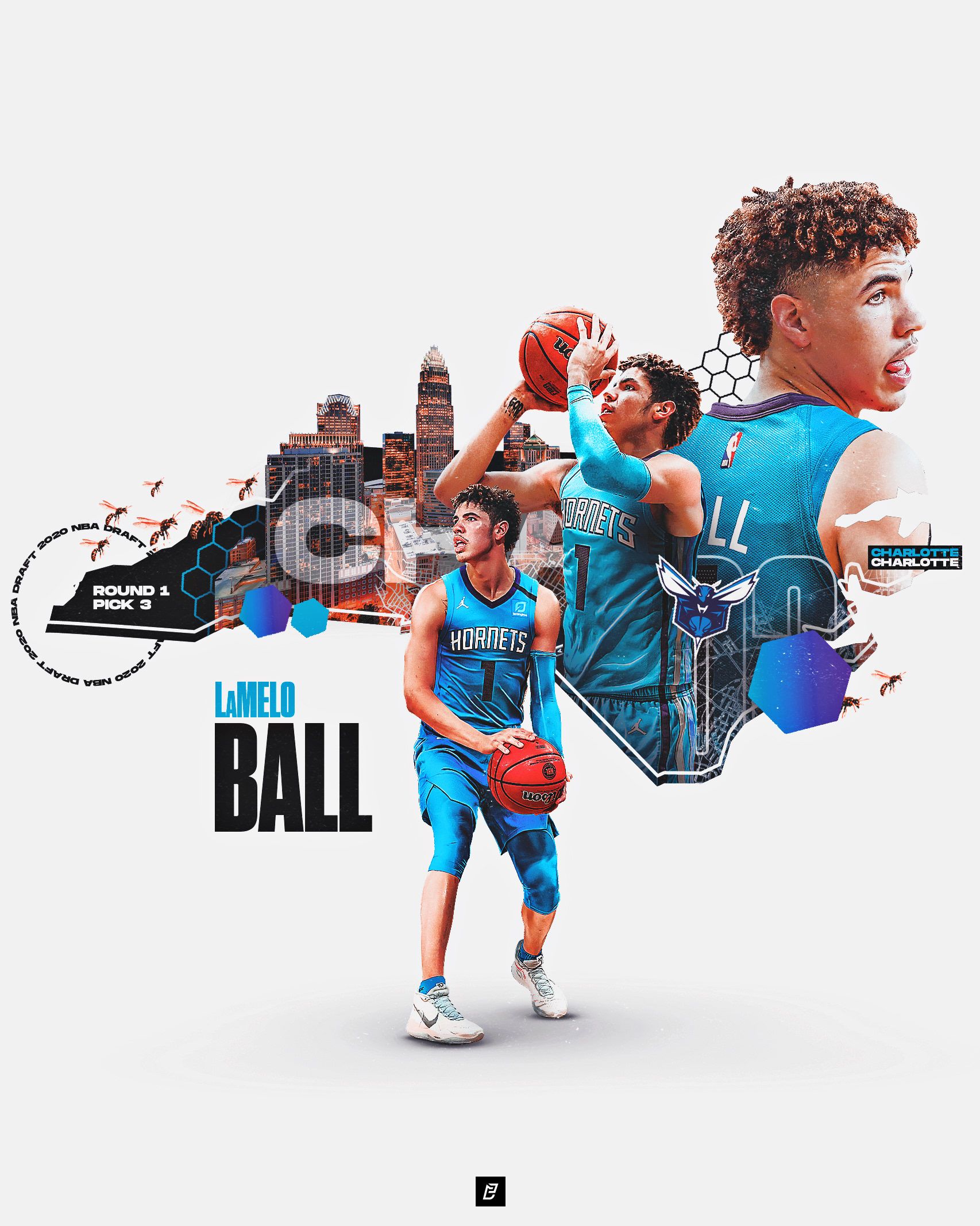 1706x2133 LaMelo Ball x Charlotte Hornets (1). Image - Behance